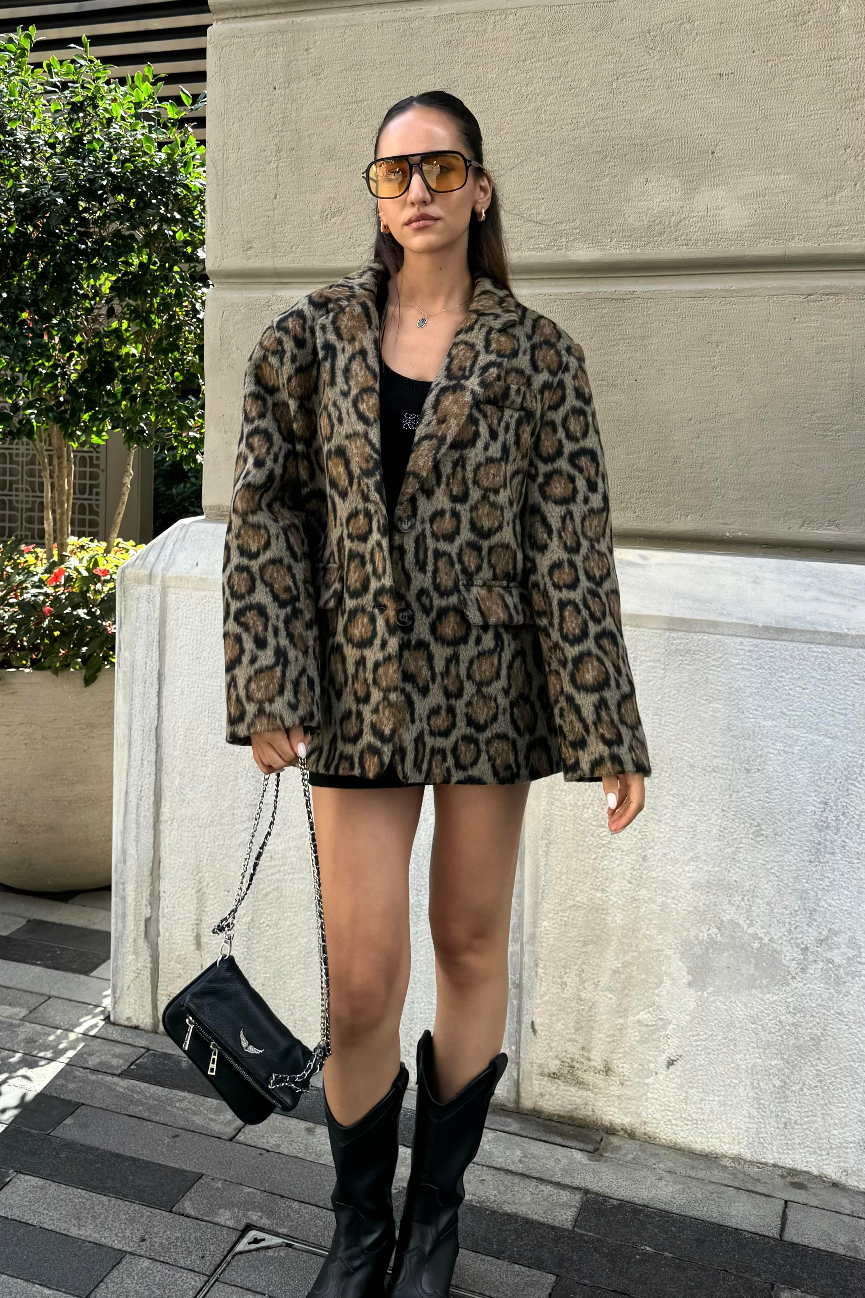 Leopar Premium Blazer Ceket - Kadın Blazer Ceket Modelleri - Nazliye Moda | Kadın Giyim Modası