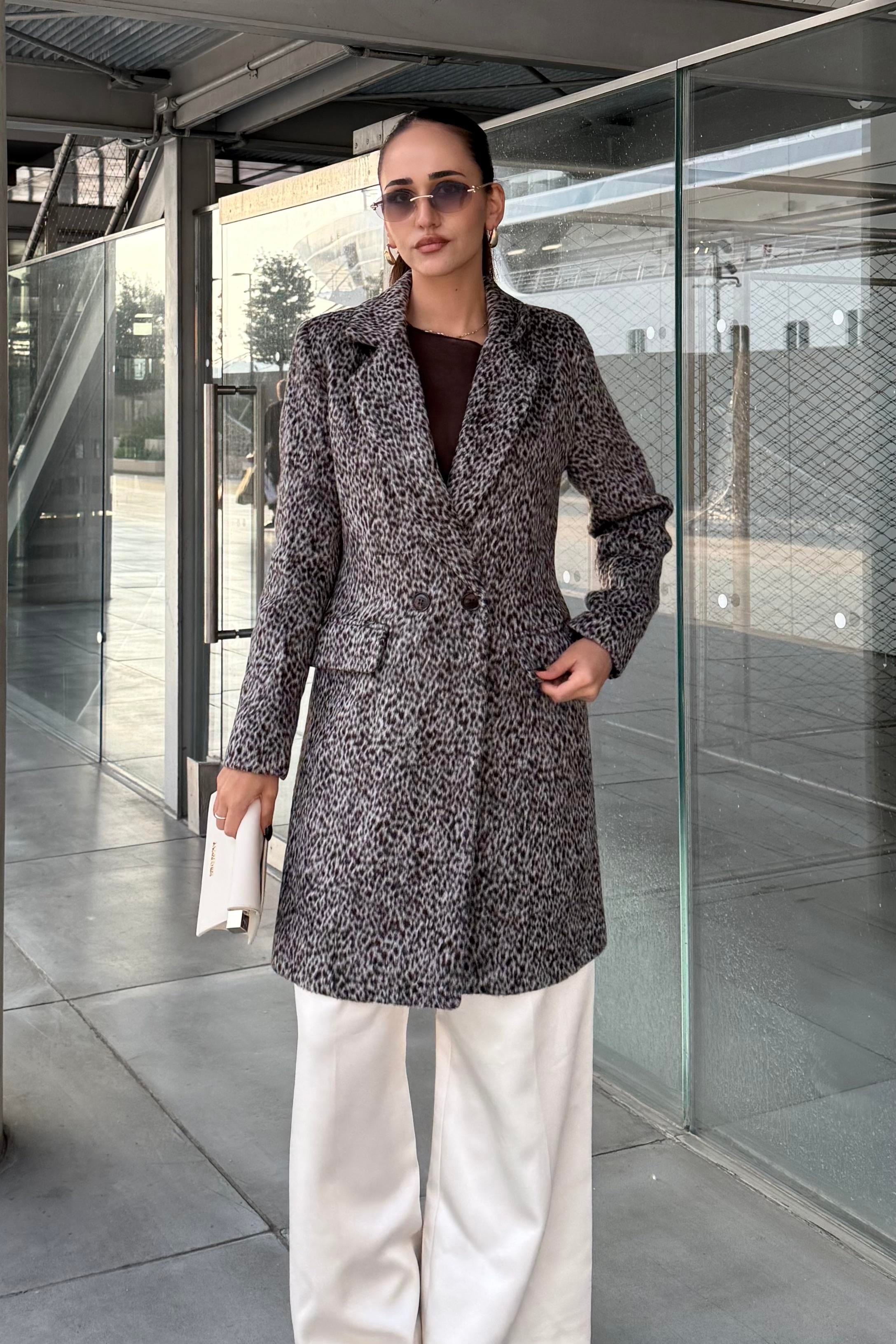 Leopar Premium Kaban - Kadın Kaban Modelleri - Nazliye Moda | Kadın Giyim Modası