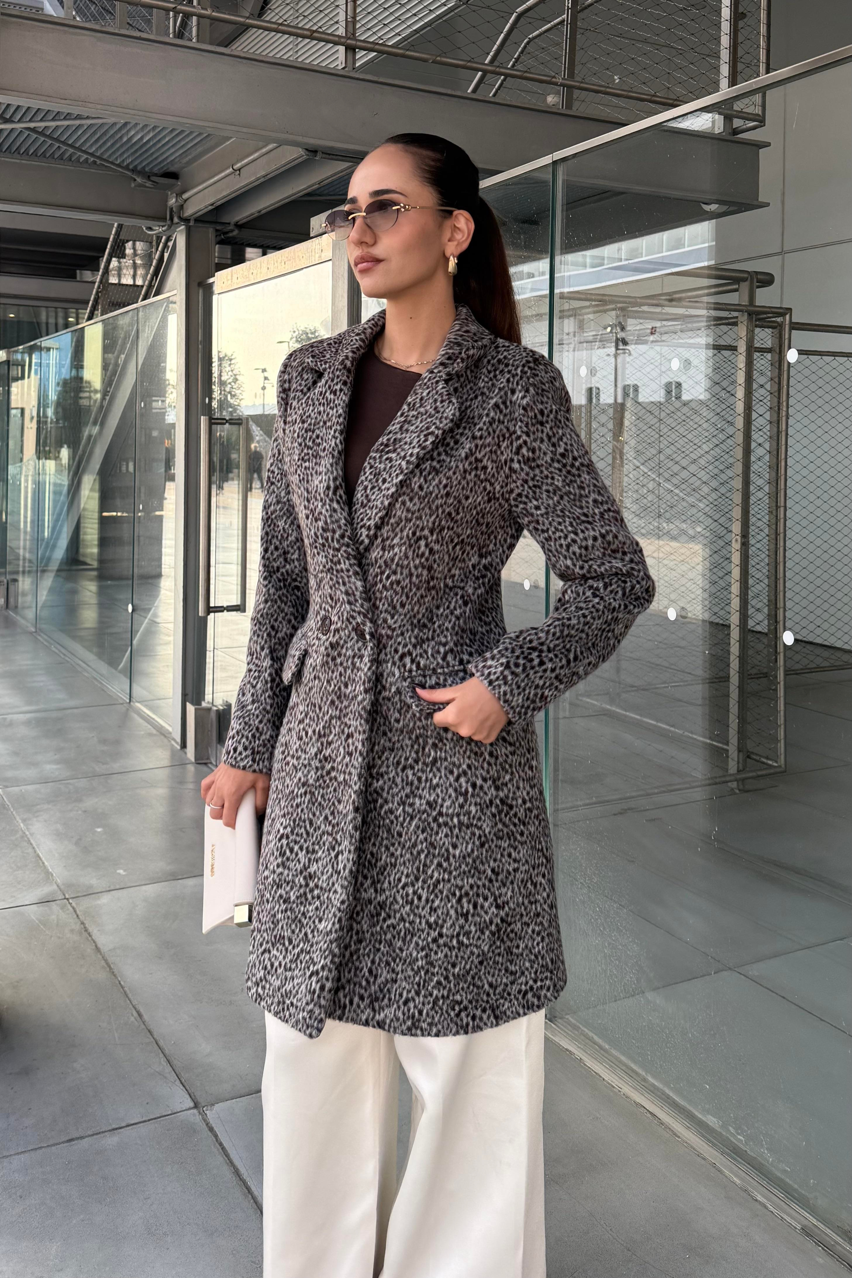 Leopar Premium Kaban - Kadın Kaban Modelleri - Nazliye Moda | Kadın Giyim Modası