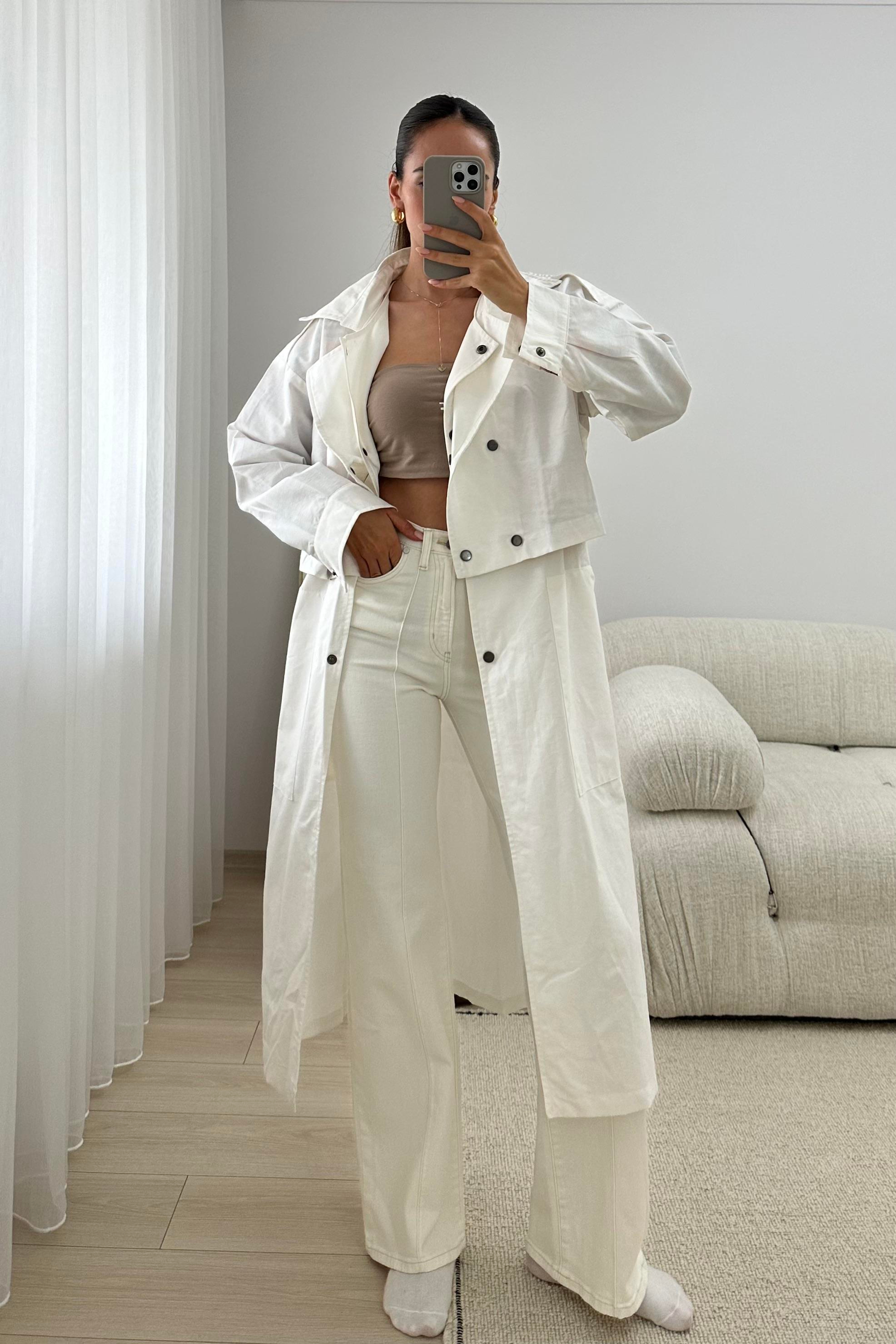 Nazliye Pistachio Green Design Trech Coats - Kadın Trench Coats Modelleri - Nazliye Moda | Kadın Giyim Modası