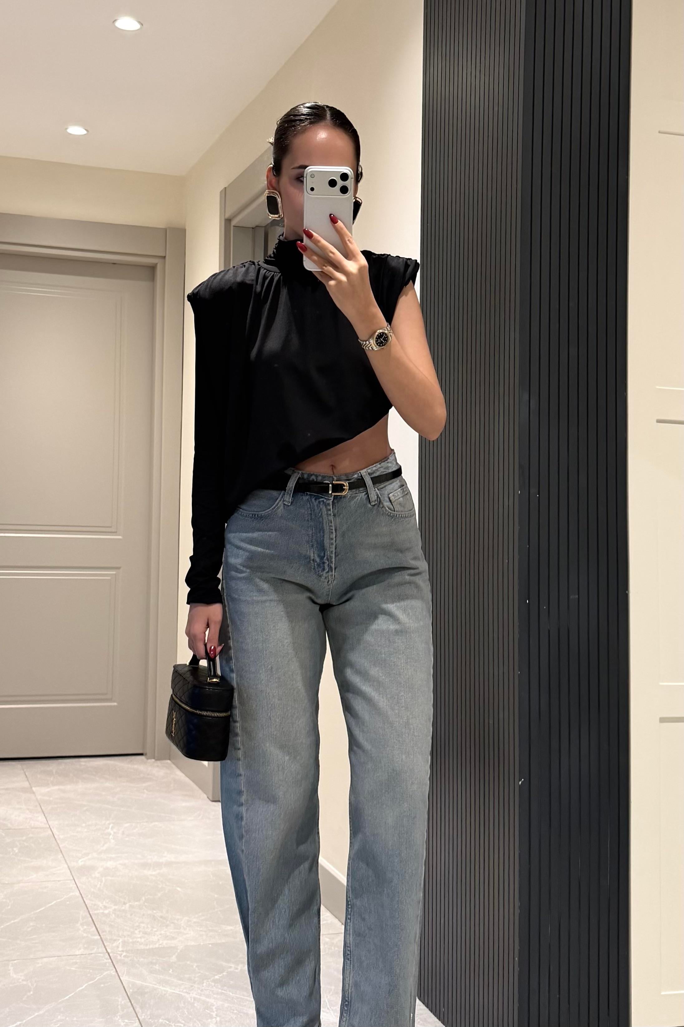 Siyah Asimetrik Bluz - Kadın Bluz Modelleri - Nazliye Moda | Kadın Giyim Modası