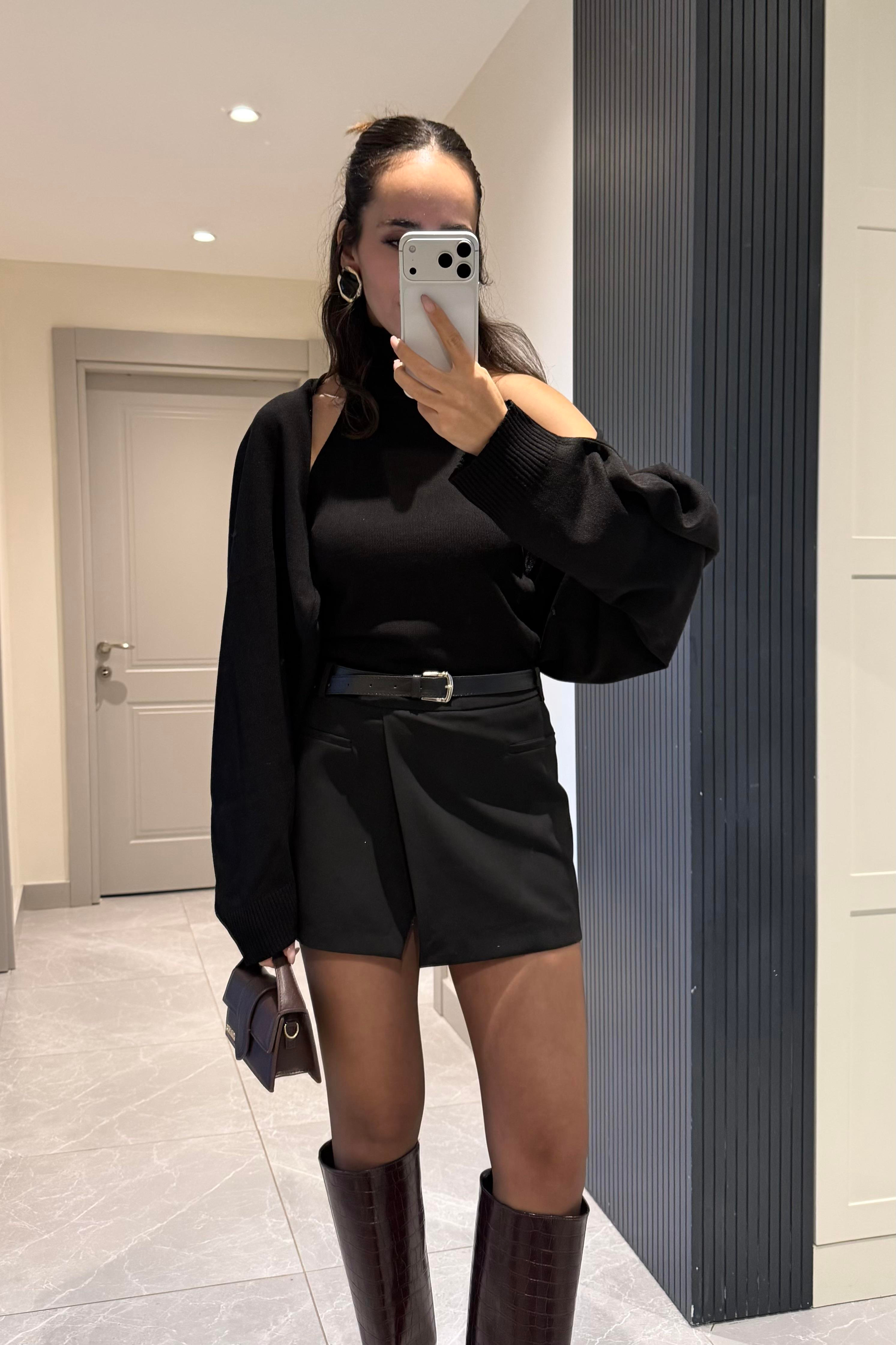 Siyah Bolero Triko Takım - Kadın Takım Modelleri - Nazliye Moda | Kadın Giyim Modası