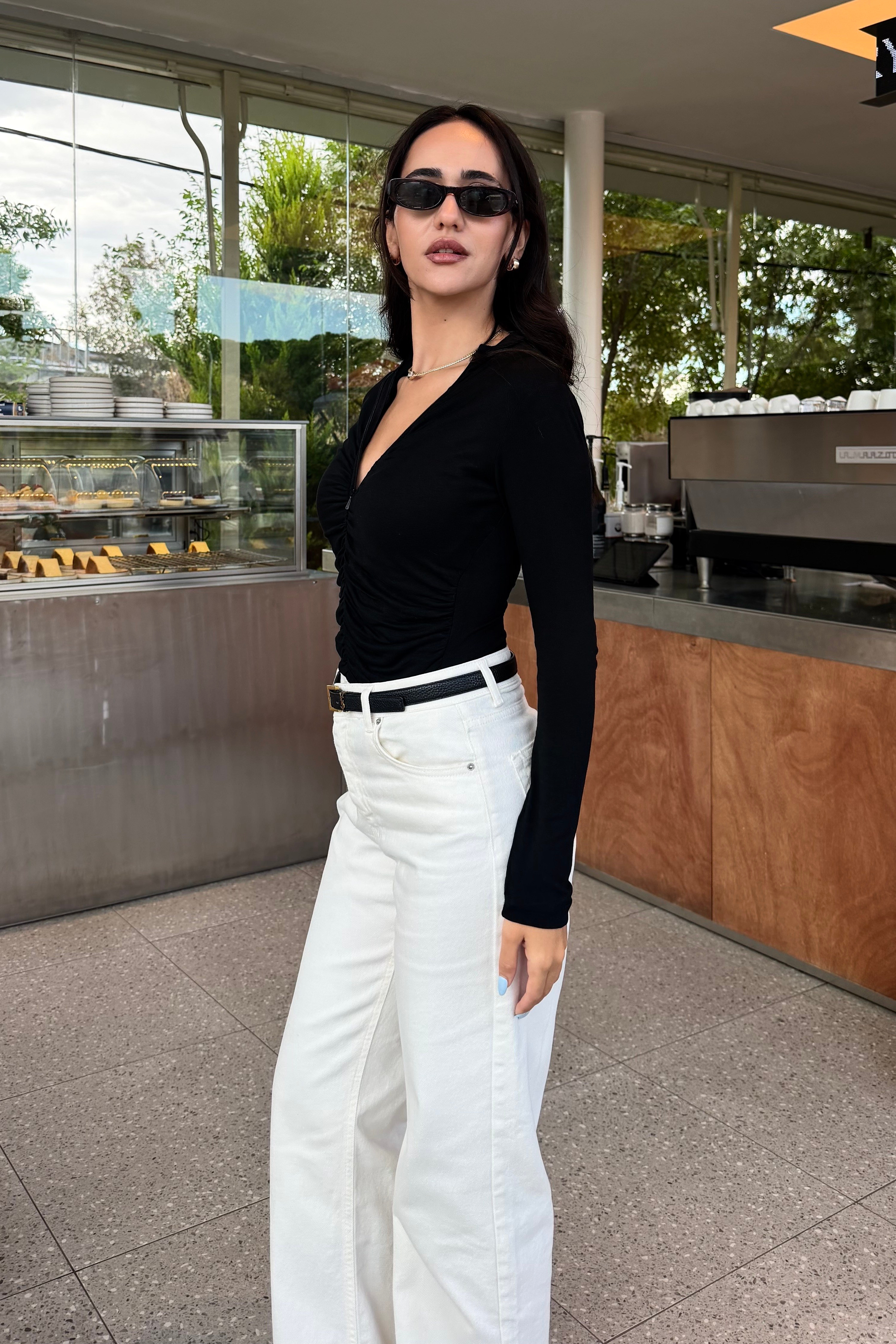 Büzgü Detay Fermuarlı Bluz - Kadın Blouses Modelleri - Nazliye Moda | Kadın Giyim Modası