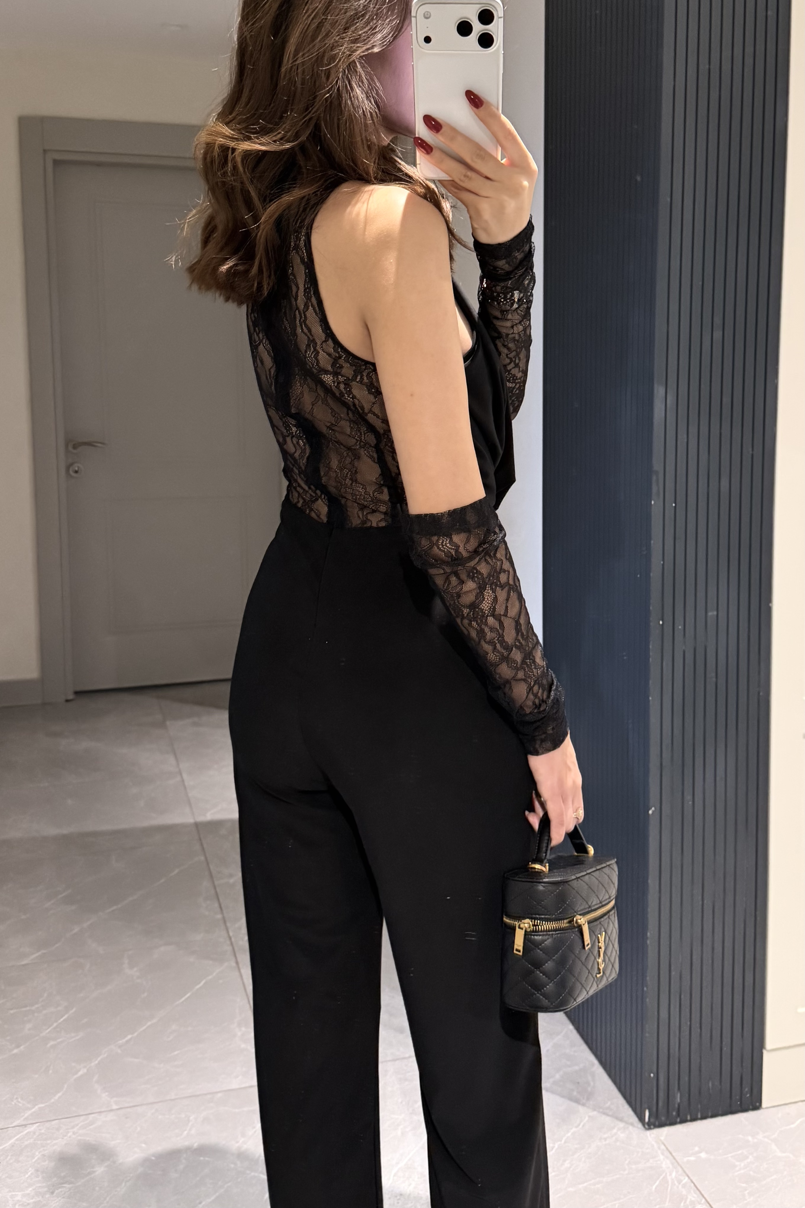 Siyah Dantel Detay Tulum - Kadın Jumpsuits Modelleri - Nazliye Moda | Kadın Giyim Modası