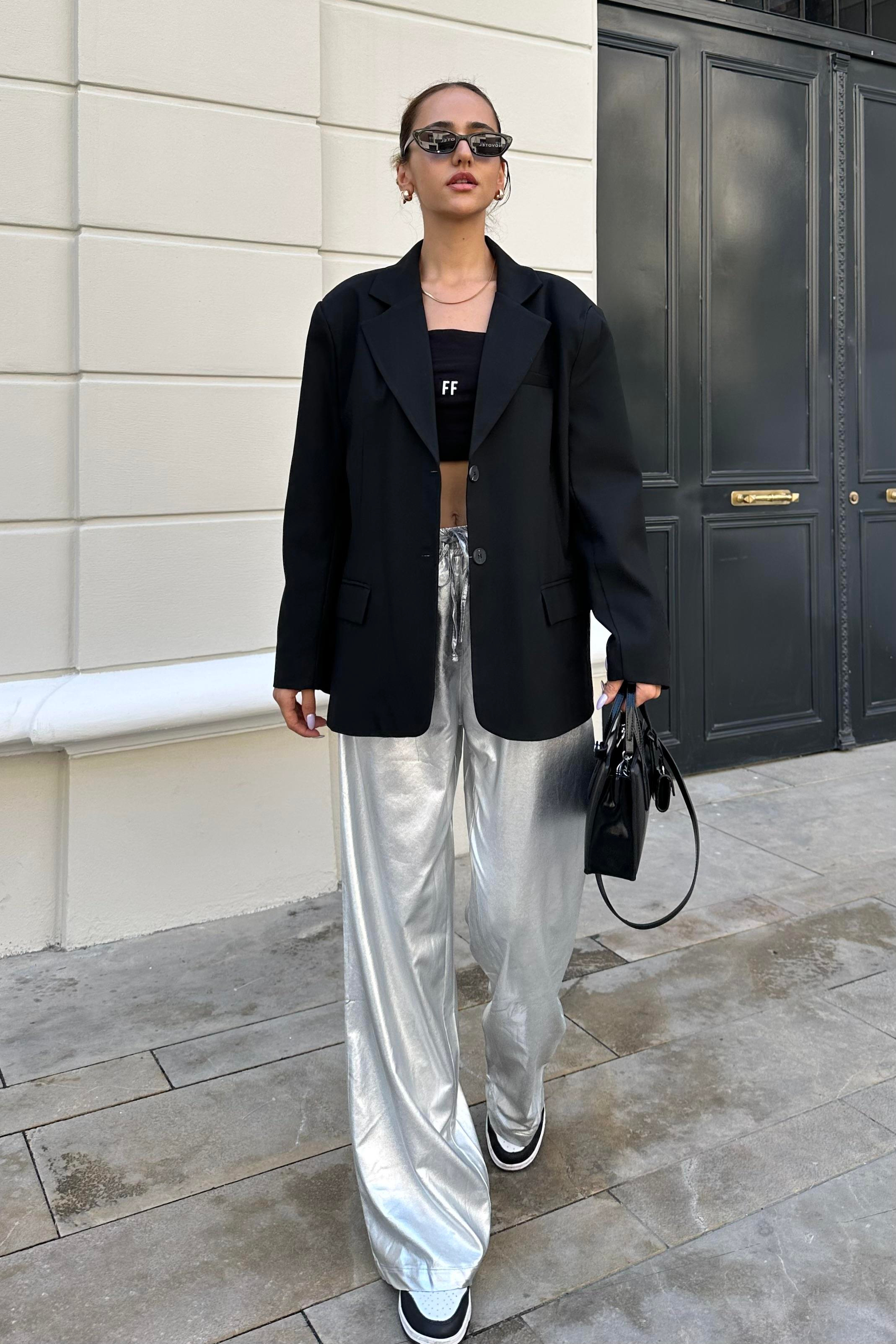 Siyah Oversize Blazer Ceket - Kadın Blazer Ceket Modelleri - Nazliye Moda | Kadın Giyim Modası
