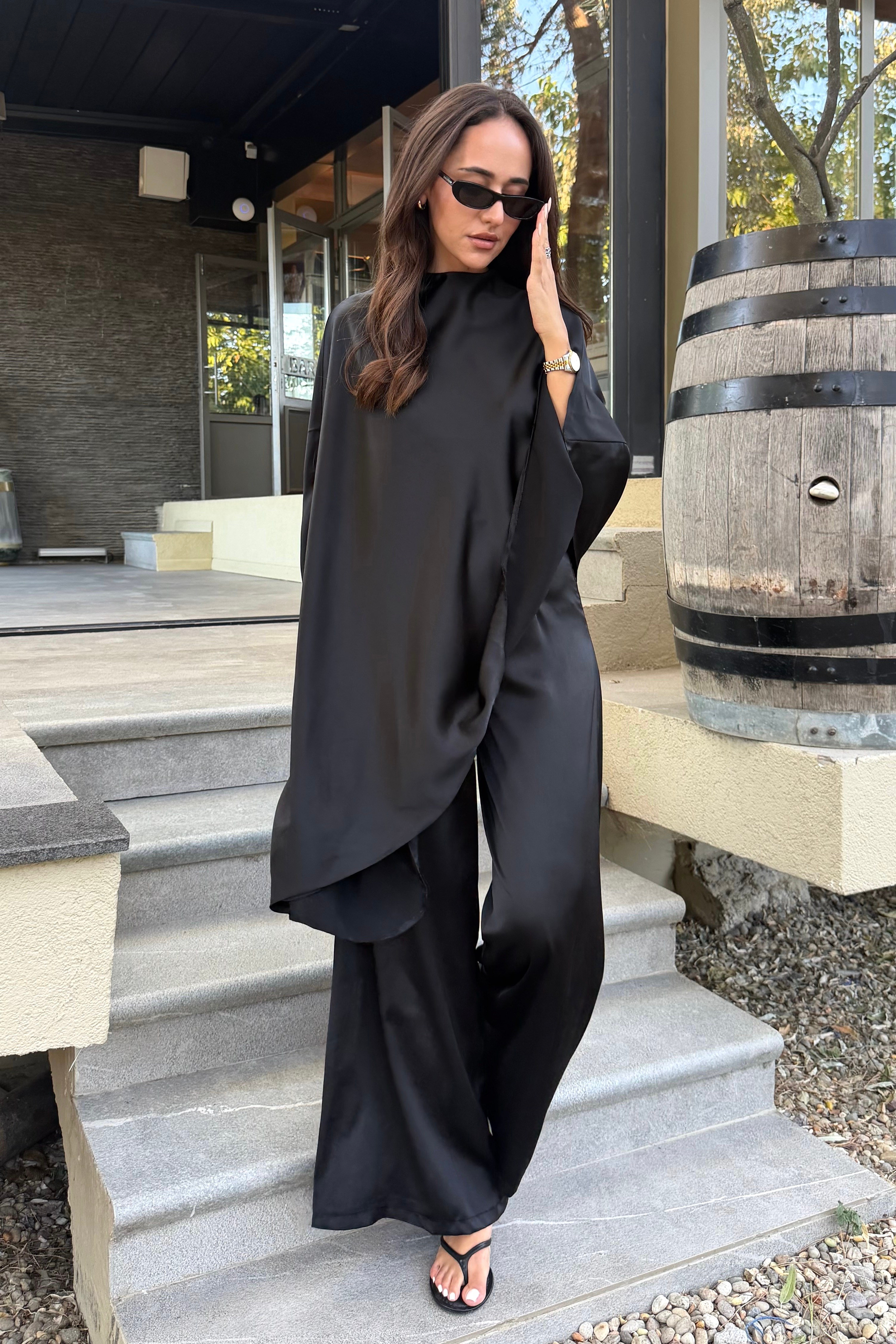 Siyah Pelerinli Premium Takım - Kadın Takım Modelleri - Nazliye Moda | Kadın Giyim Modası