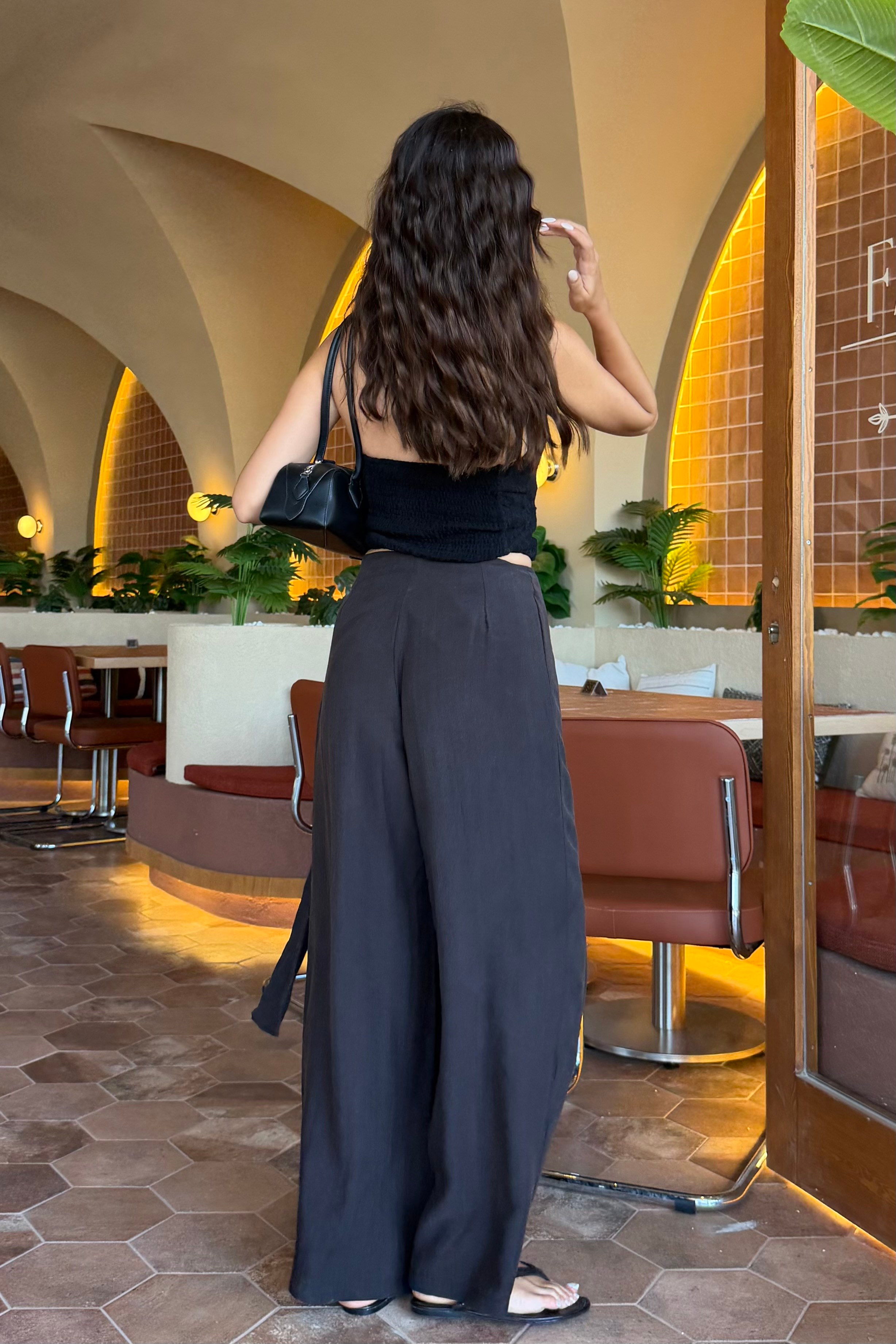 Siyah Premium Bağlamalı Pantolon - Kadın Pantolon Modelleri - Nazliye Moda | Kadın Giyim Modası