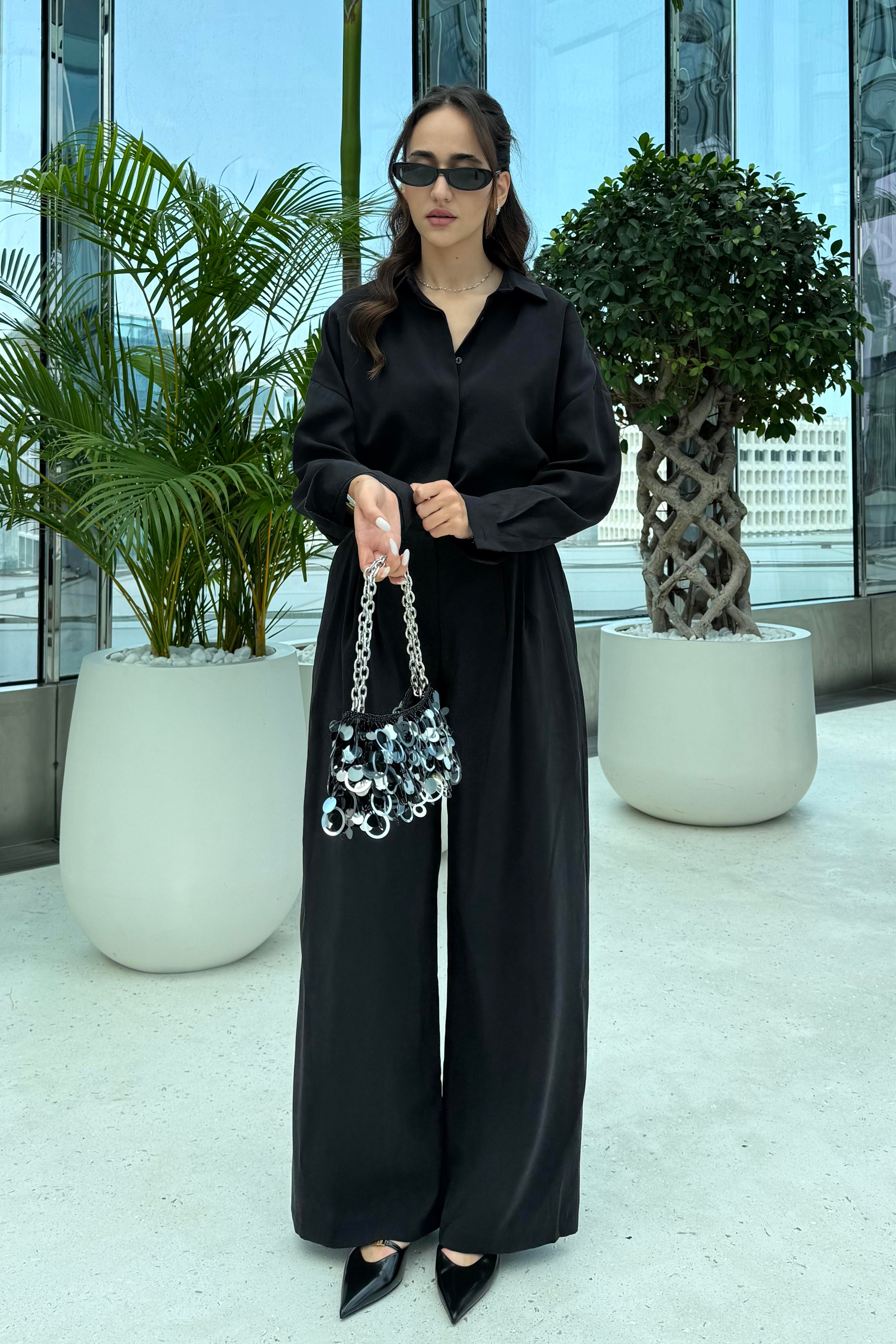 Siyah Premium Gömlek Pantolon Takım - Kadın Takım Modelleri - Nazliye Moda | Kadın Giyim Modası