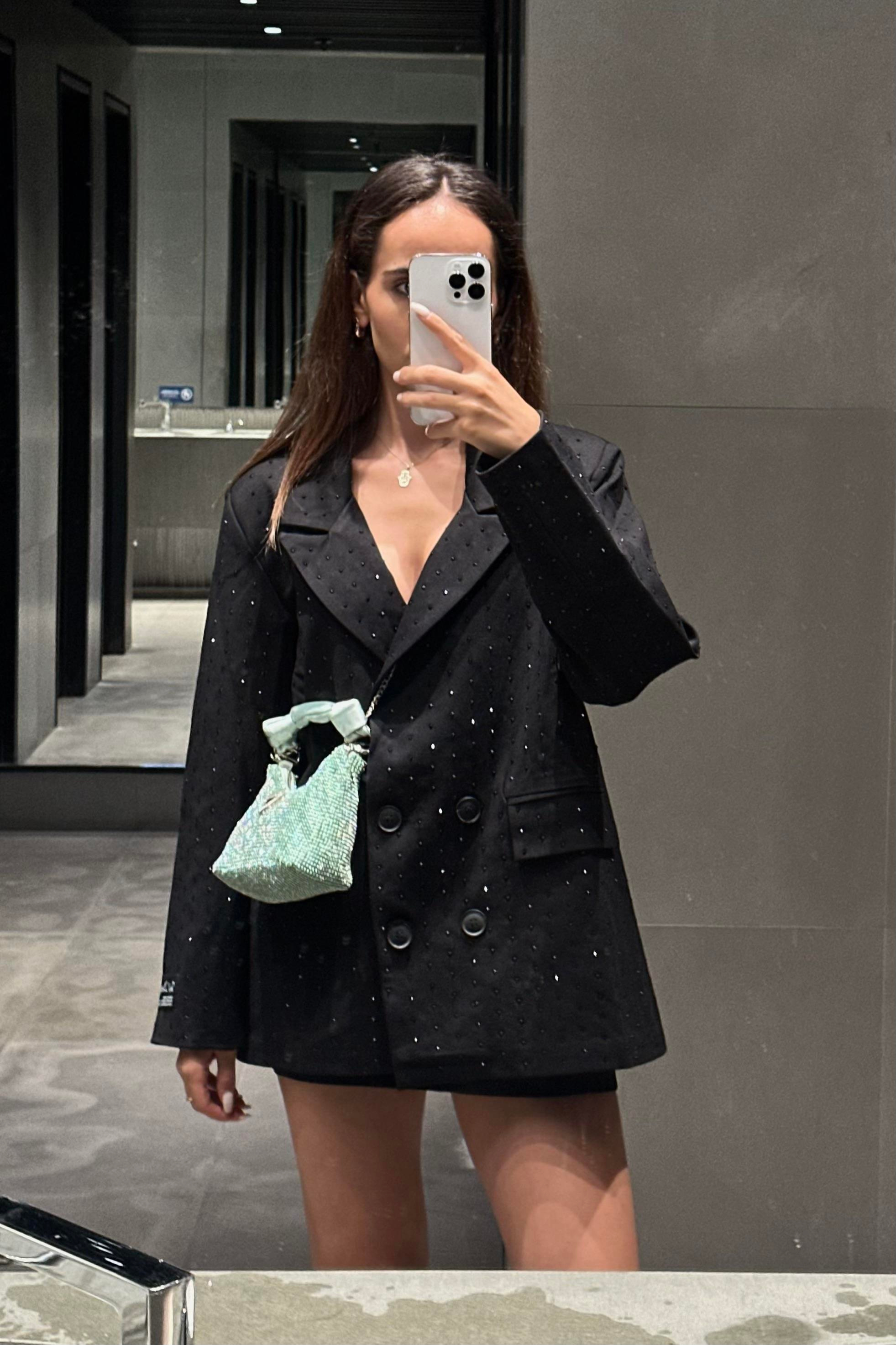 Siyah Tasarım Taşlı Blazer Ceket - Kadın Blazer Jackets Modelleri - Nazliye Moda | Kadın Giyim Modası
