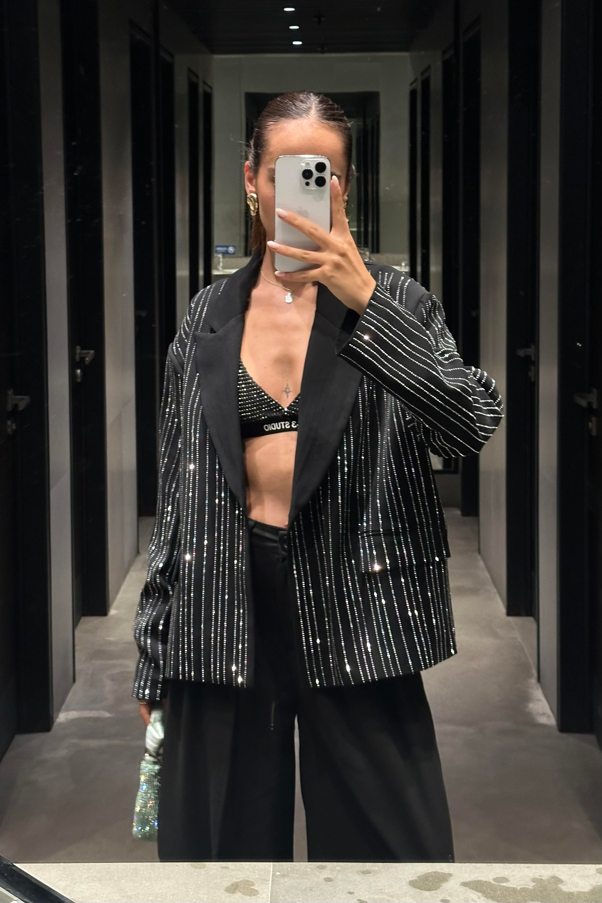 Siyah Taşlı Premium Blazer Ceket - Kadın Blazer Ceket Modelleri - Nazliye Moda | Kadın Giyim Modası