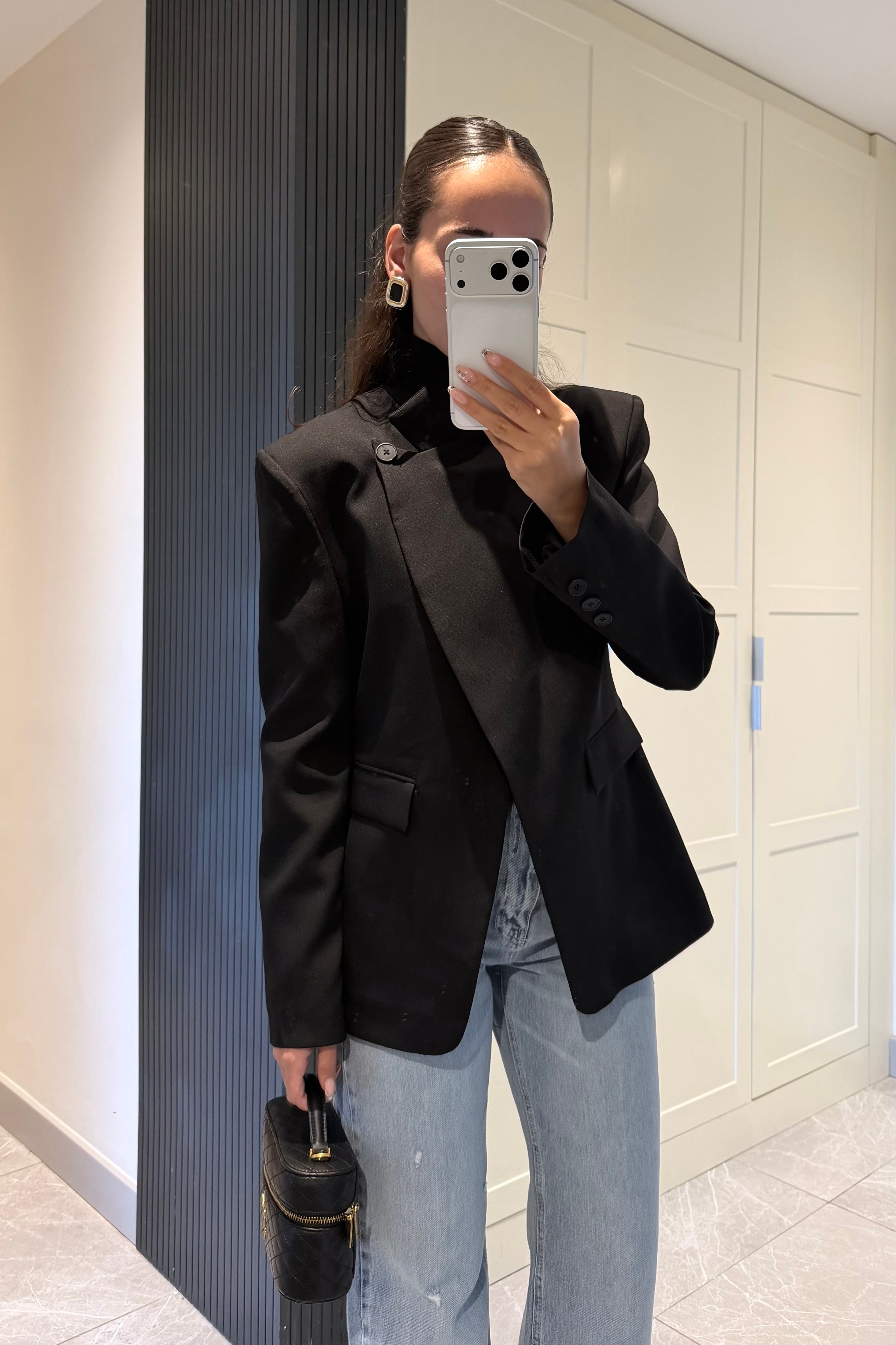 Siyah Tek Düğmeli Blazer Ceket - Kadın Blazer Ceket Modelleri - Nazliye Moda | Kadın Giyim Modası