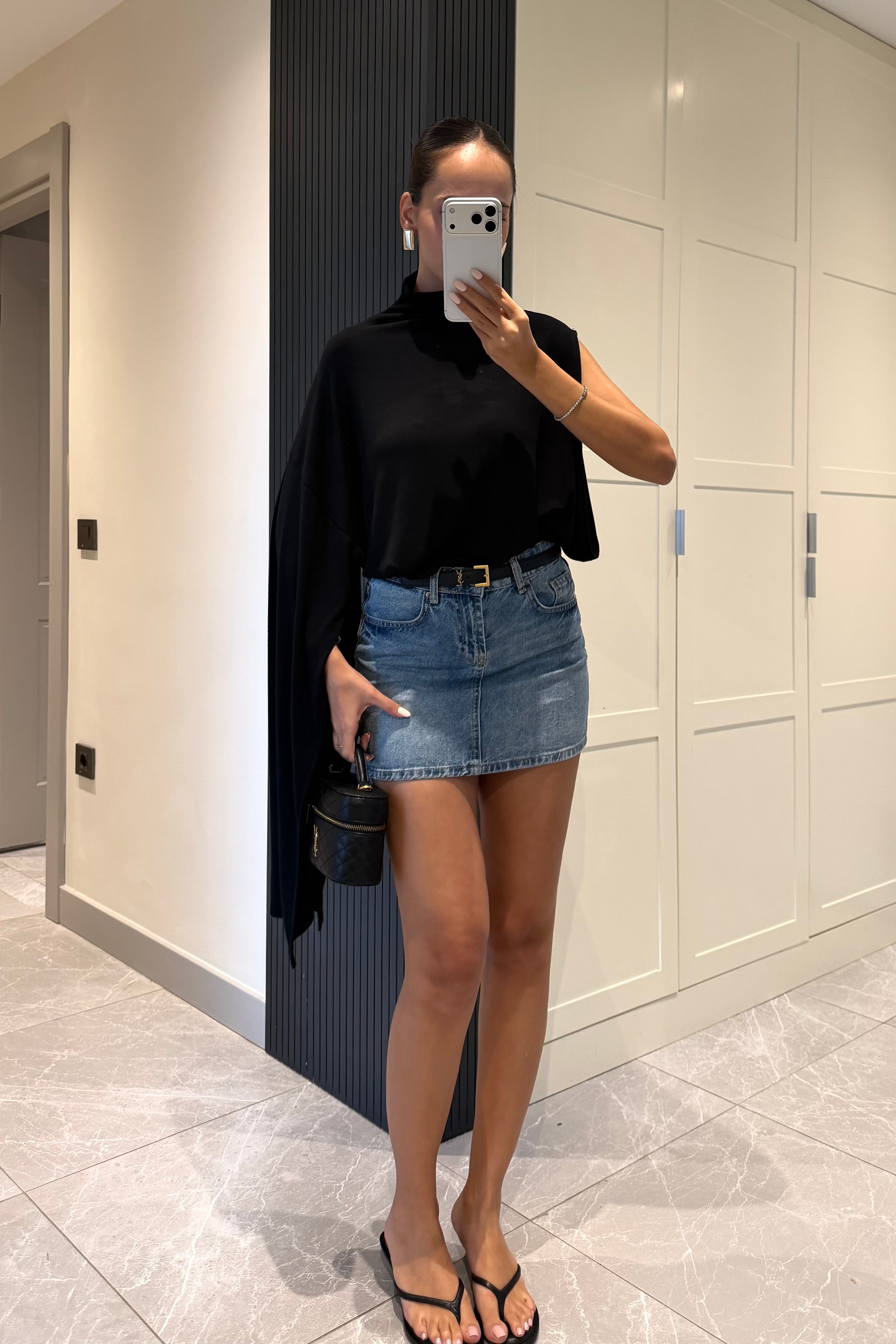 Siyah Tek Kol Tasarım Bluz - Kadın Blouses Modelleri - Nazliye Moda | Kadın Giyim Modası