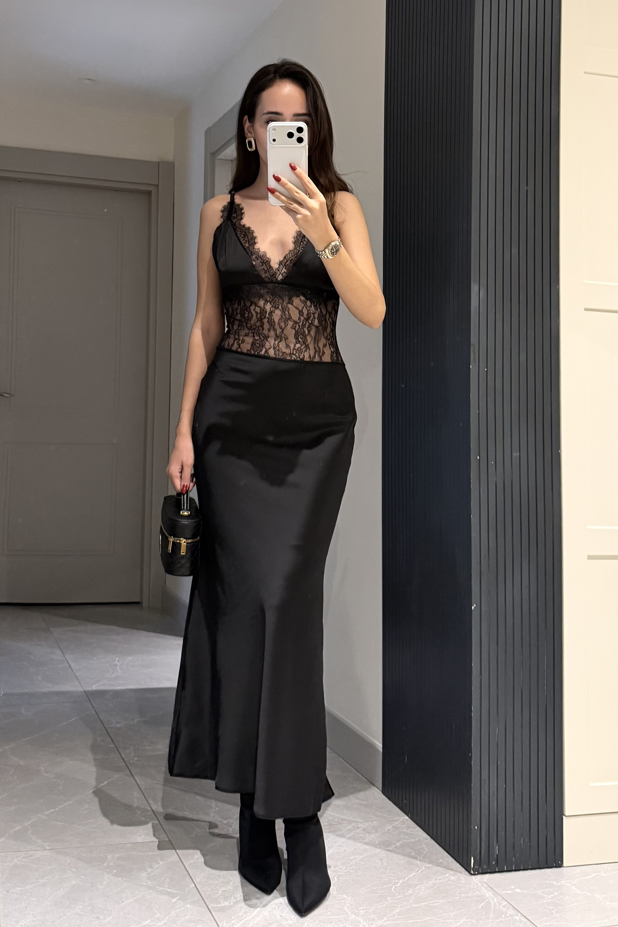 Siyah Transparan Uzun Elbise - Kadın Elbise Modelleri - Nazliye Moda | Kadın Giyim Modası