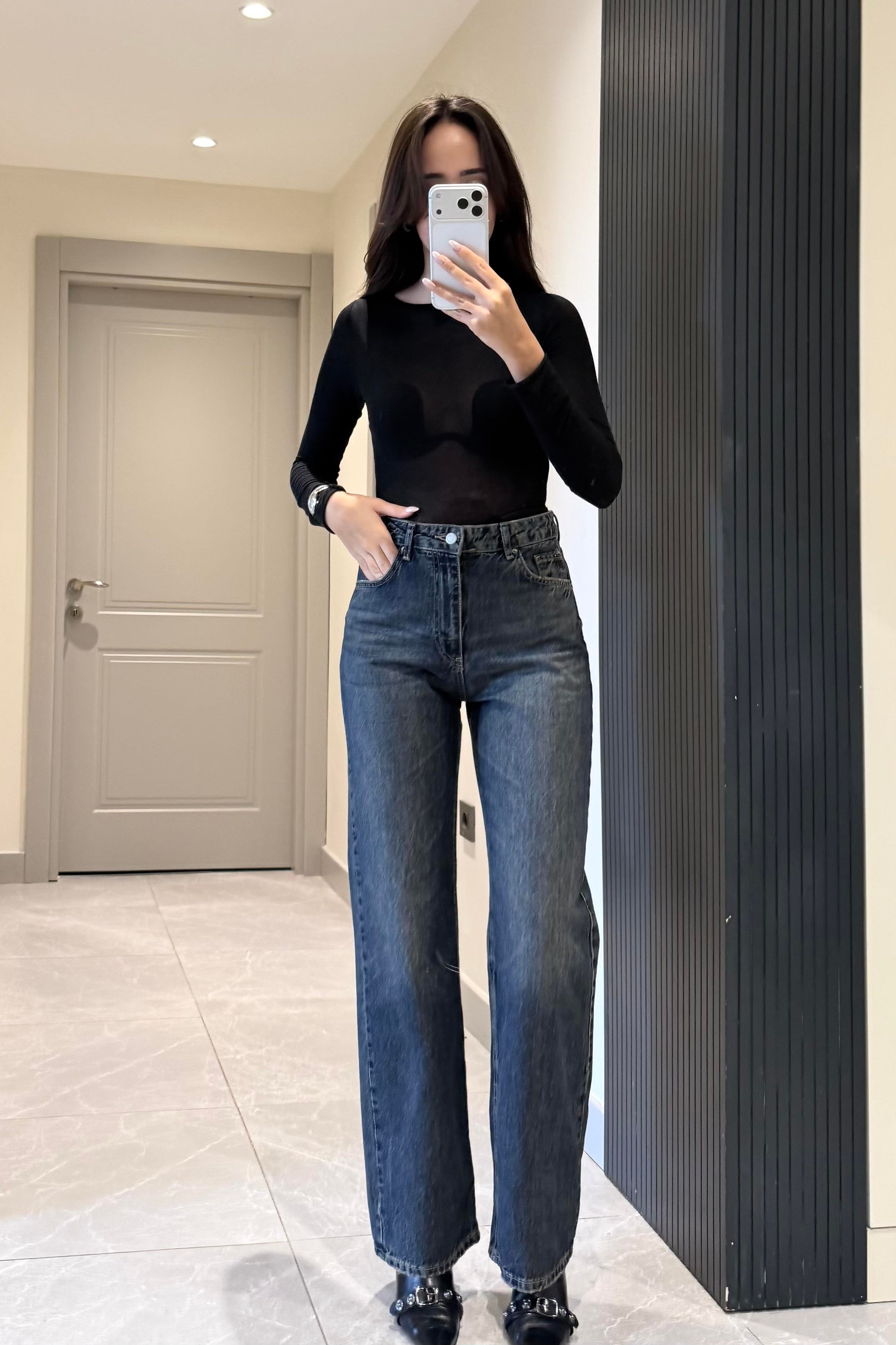 Vintage Staright Jean - Kadın Jean Modelleri - Nazliye Moda | Kadın Giyim Modası