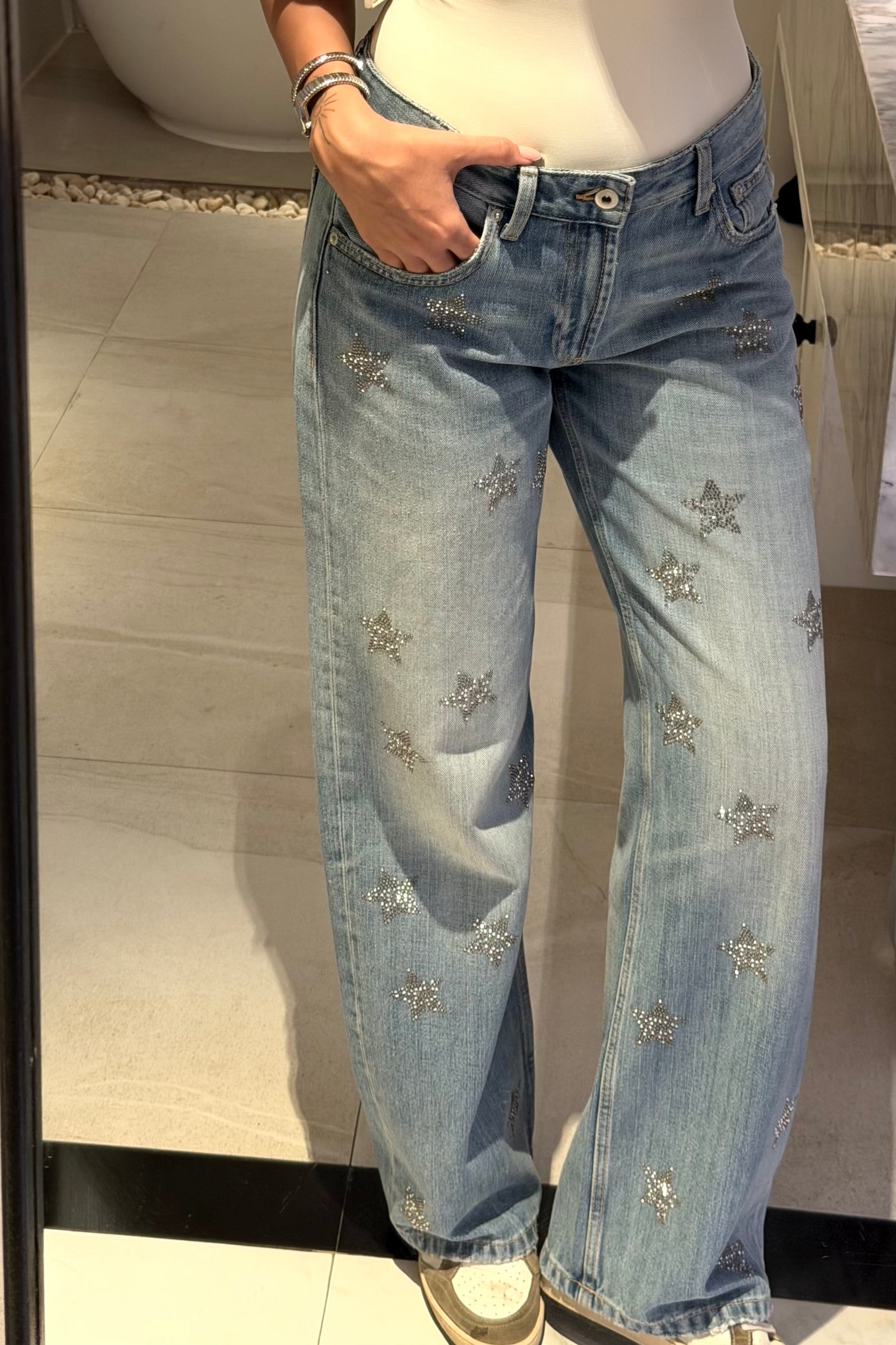 Yıldız Taş Baskılı Premium Jean - Kadın Jeans Modelleri - Nazliye Moda | Kadın Giyim Modası