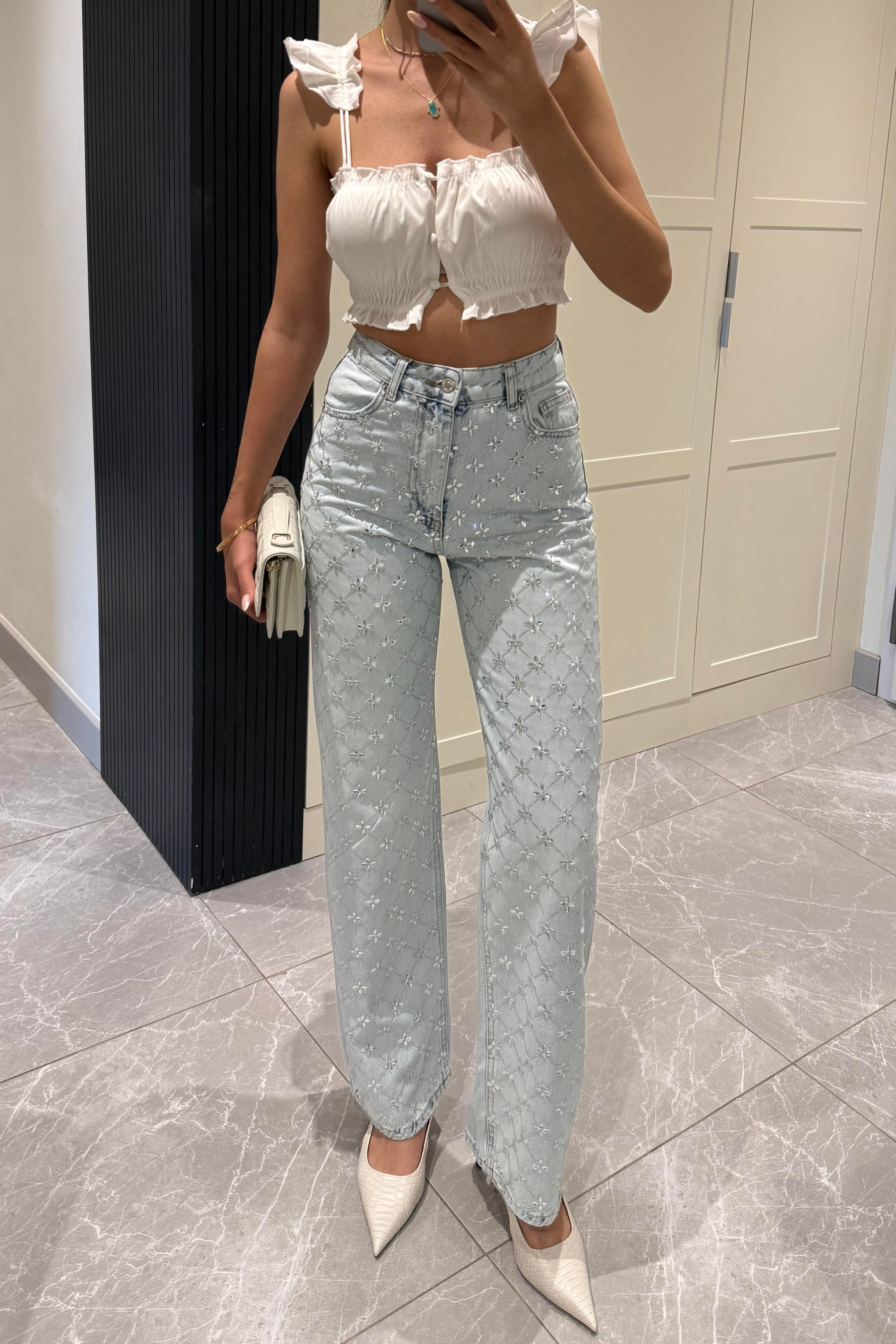 Yonca Taşlı Premium Jean - Kadın Jeans Modelleri - Nazliye Moda | Kadın Giyim Modası