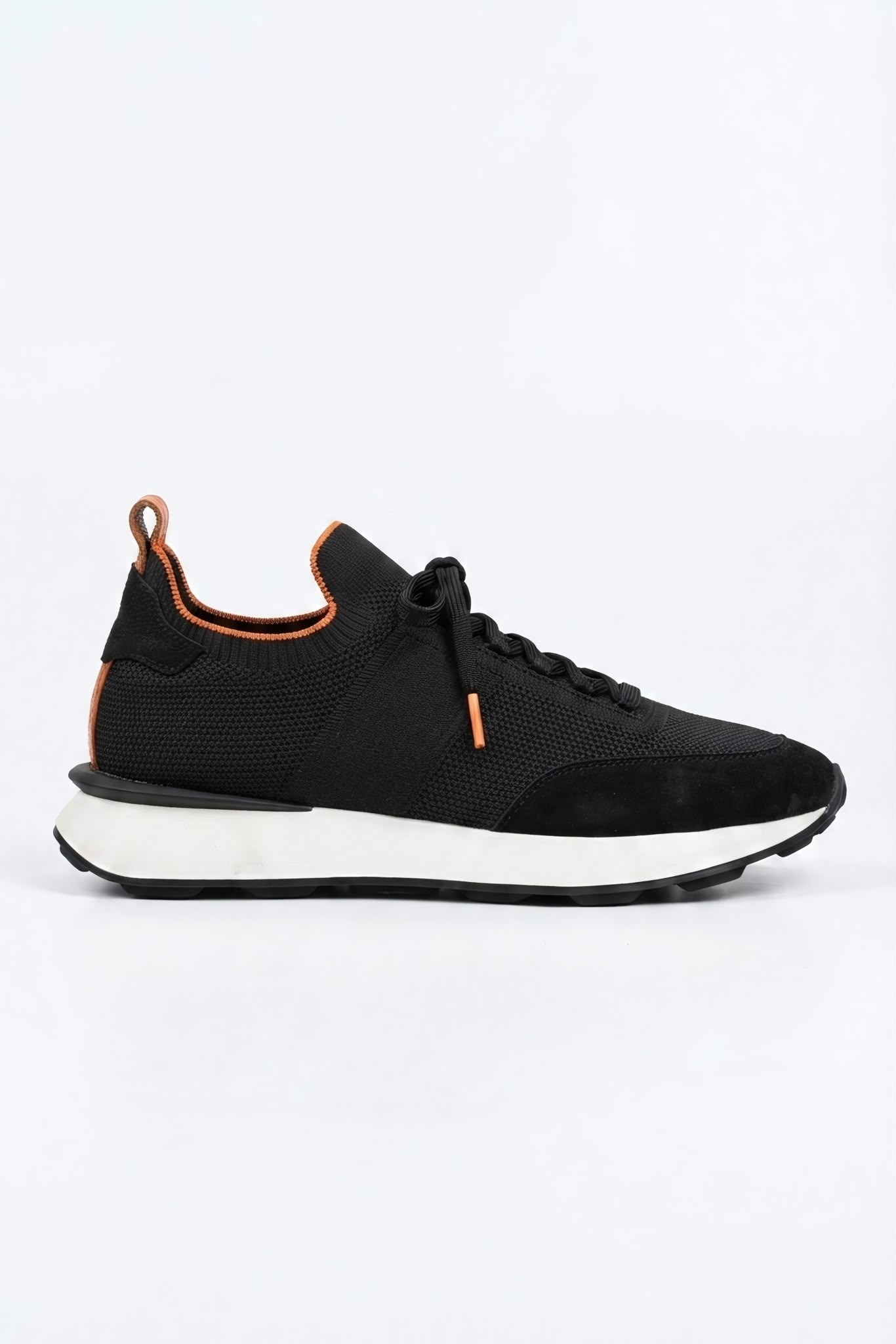 Delta Siyah-Turuncu Triko & Hakiki Deri Sneaker