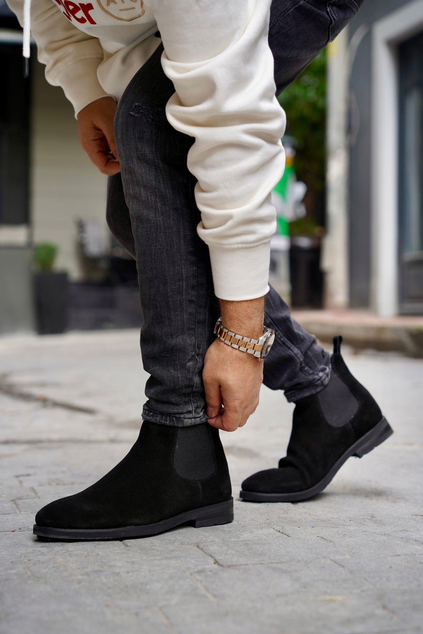 Merry Black Suede Men Leather Shoes