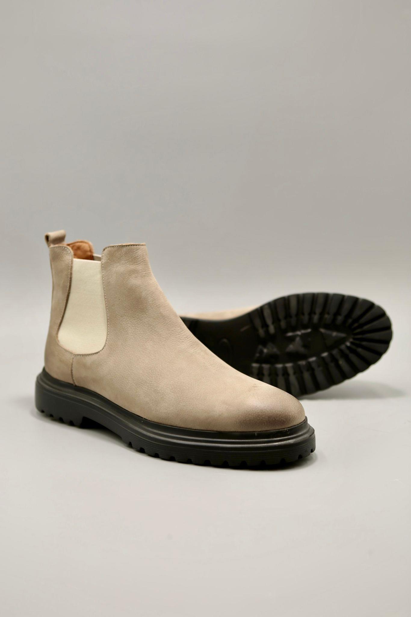 Monster Beige Nubuck Men Leather Shoes