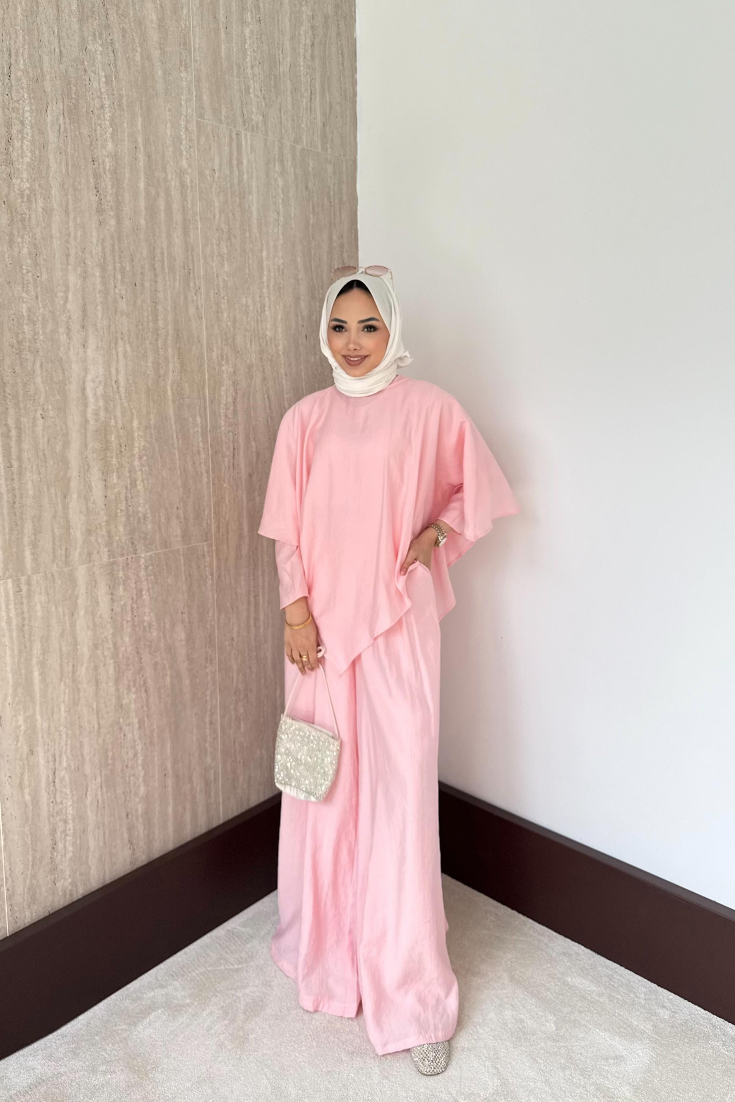 3 Parçalı Modal Pantolonlu Takım - Pembe