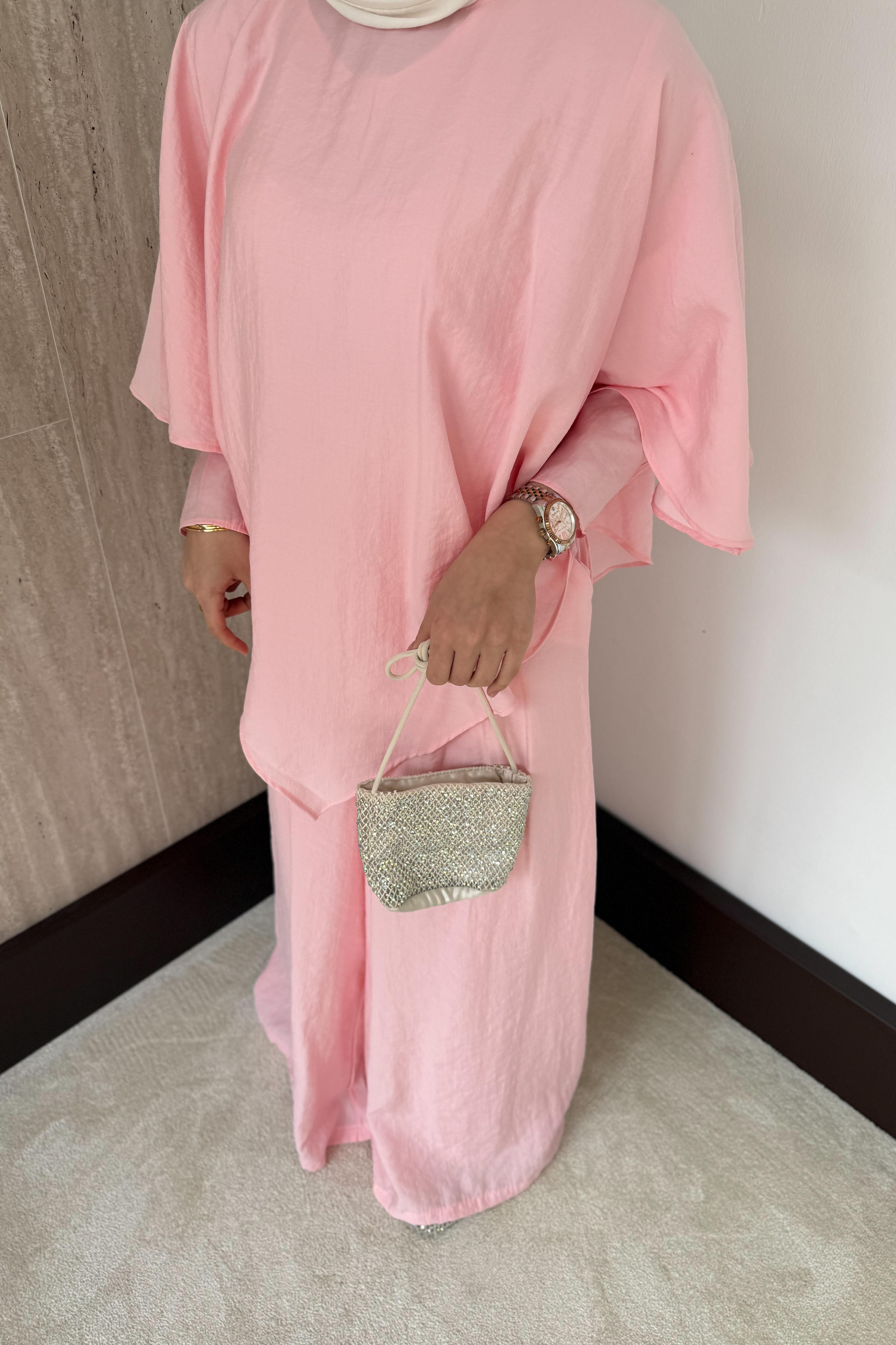 3 Parçalı Modal Pantolonlu Takım - Pembe