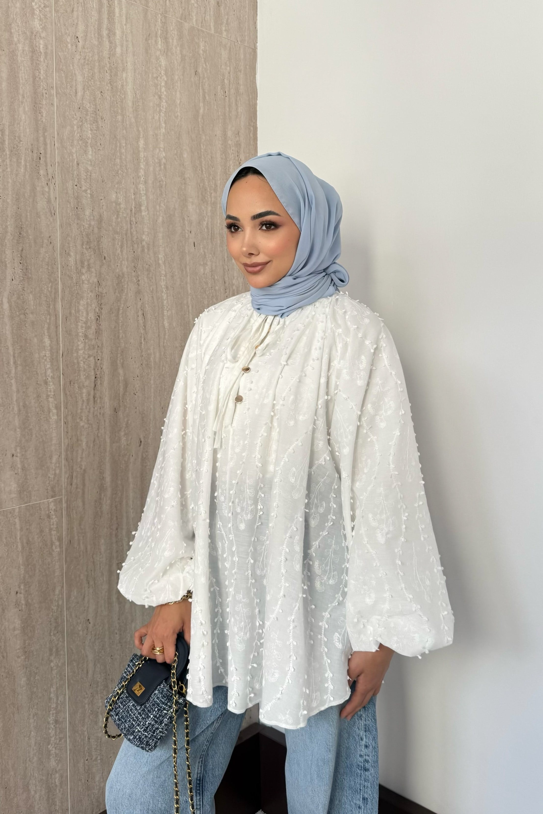 Alya Balon Kol Gömlek - Ekru