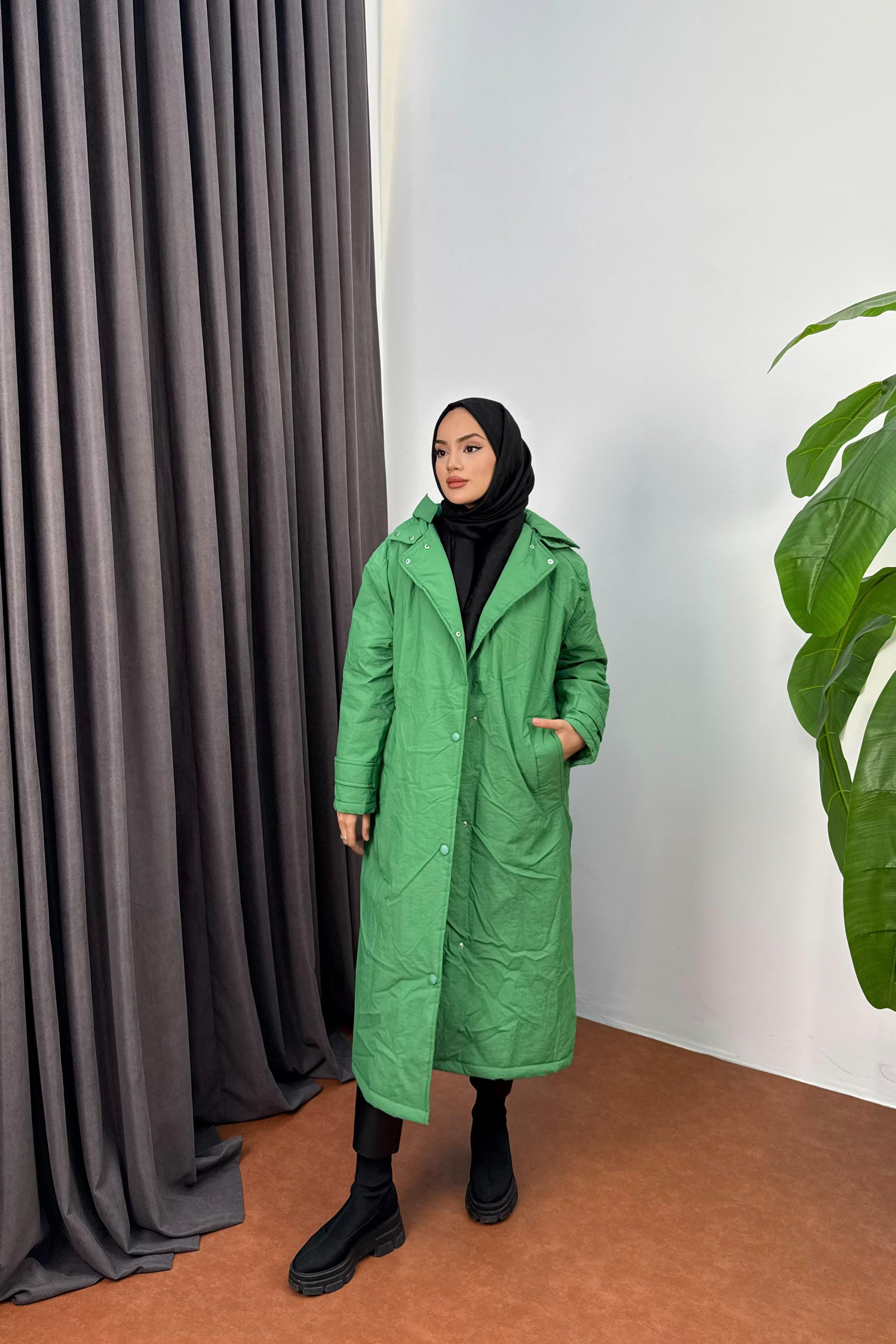 Alya Şişme Mont - BENETTON YEŞİL