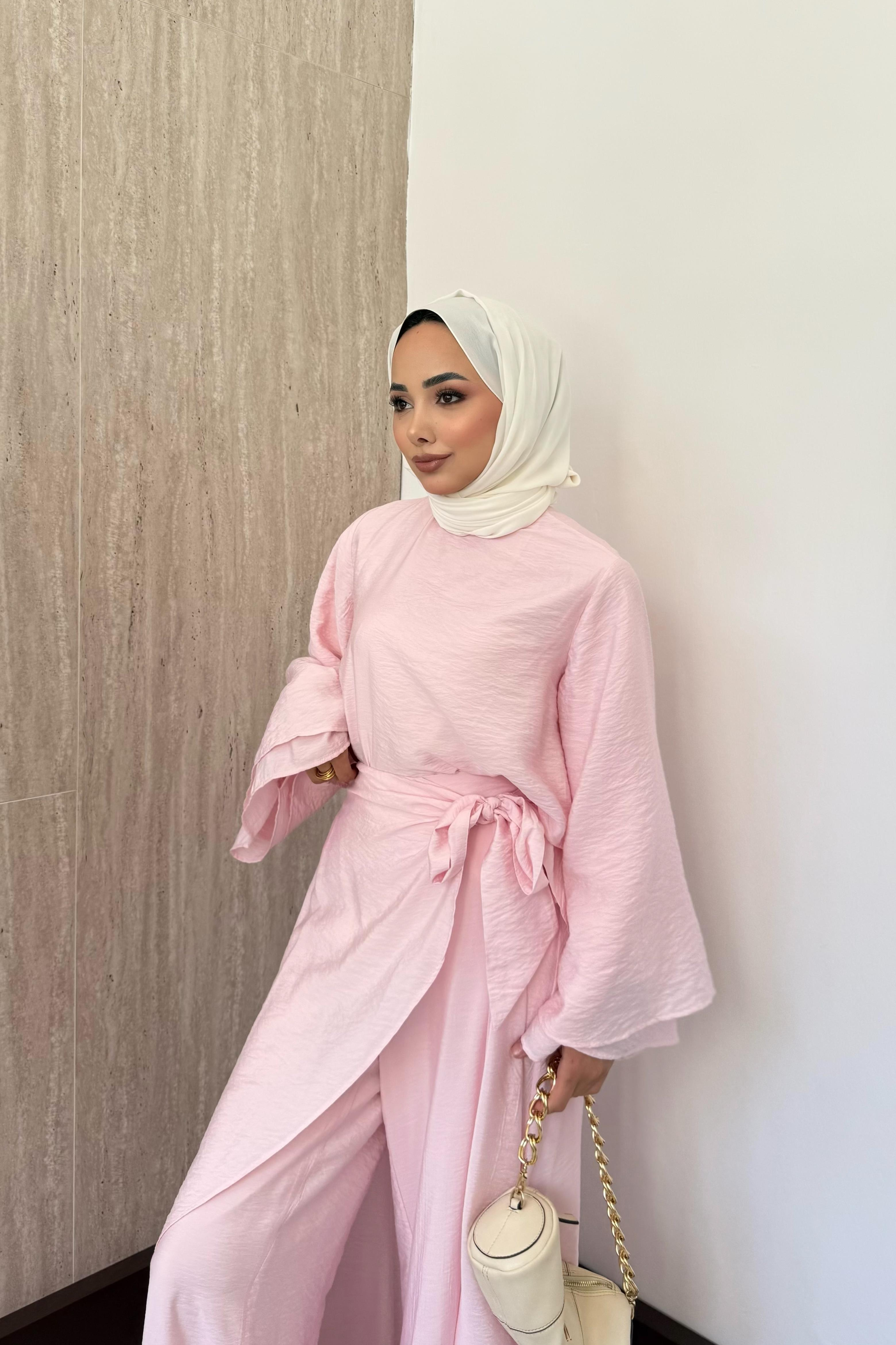 Arya Pelerinli Pantolonlu Takım - Pembe