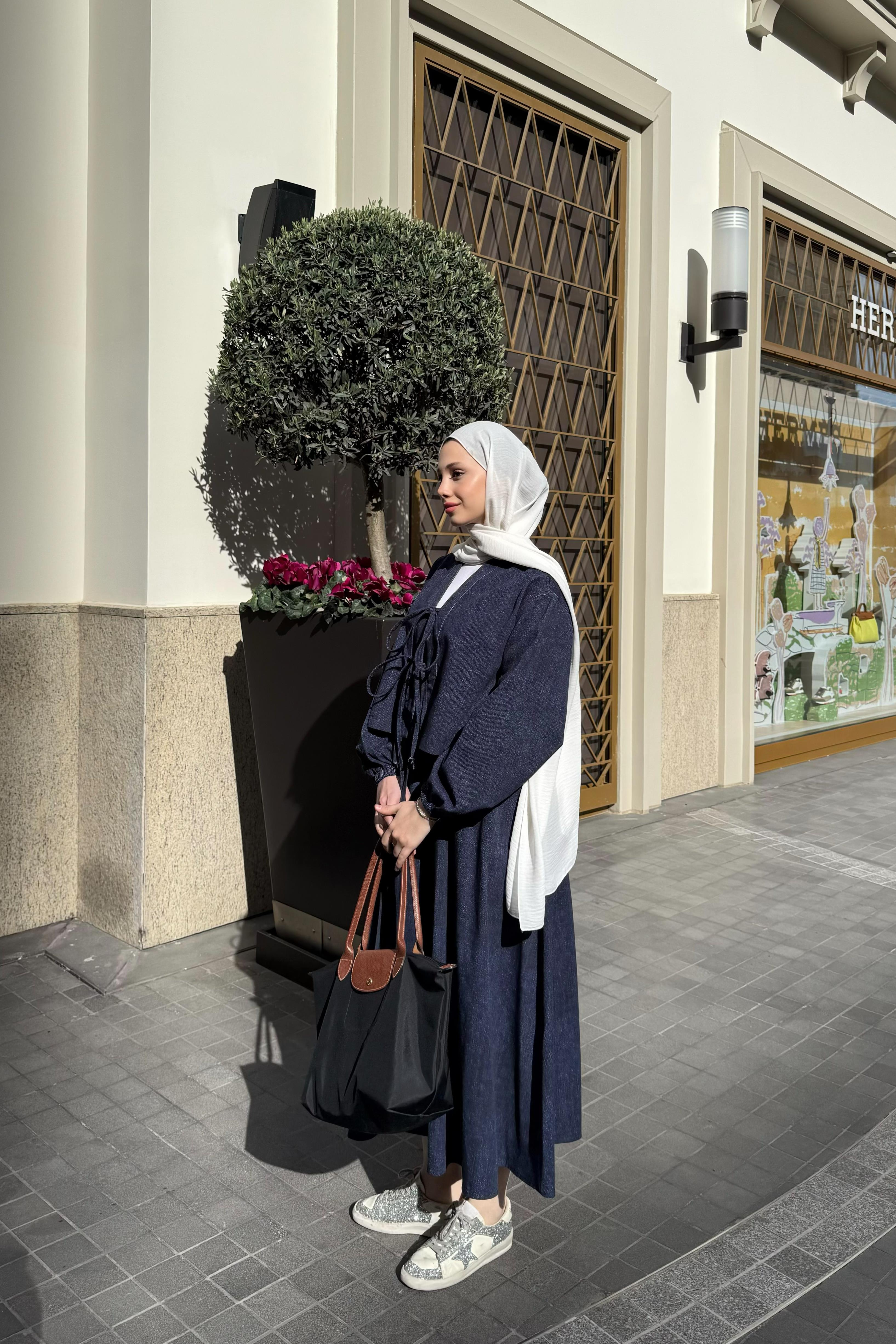 Bağlamalı Etekli Kot Takım - Lacivert