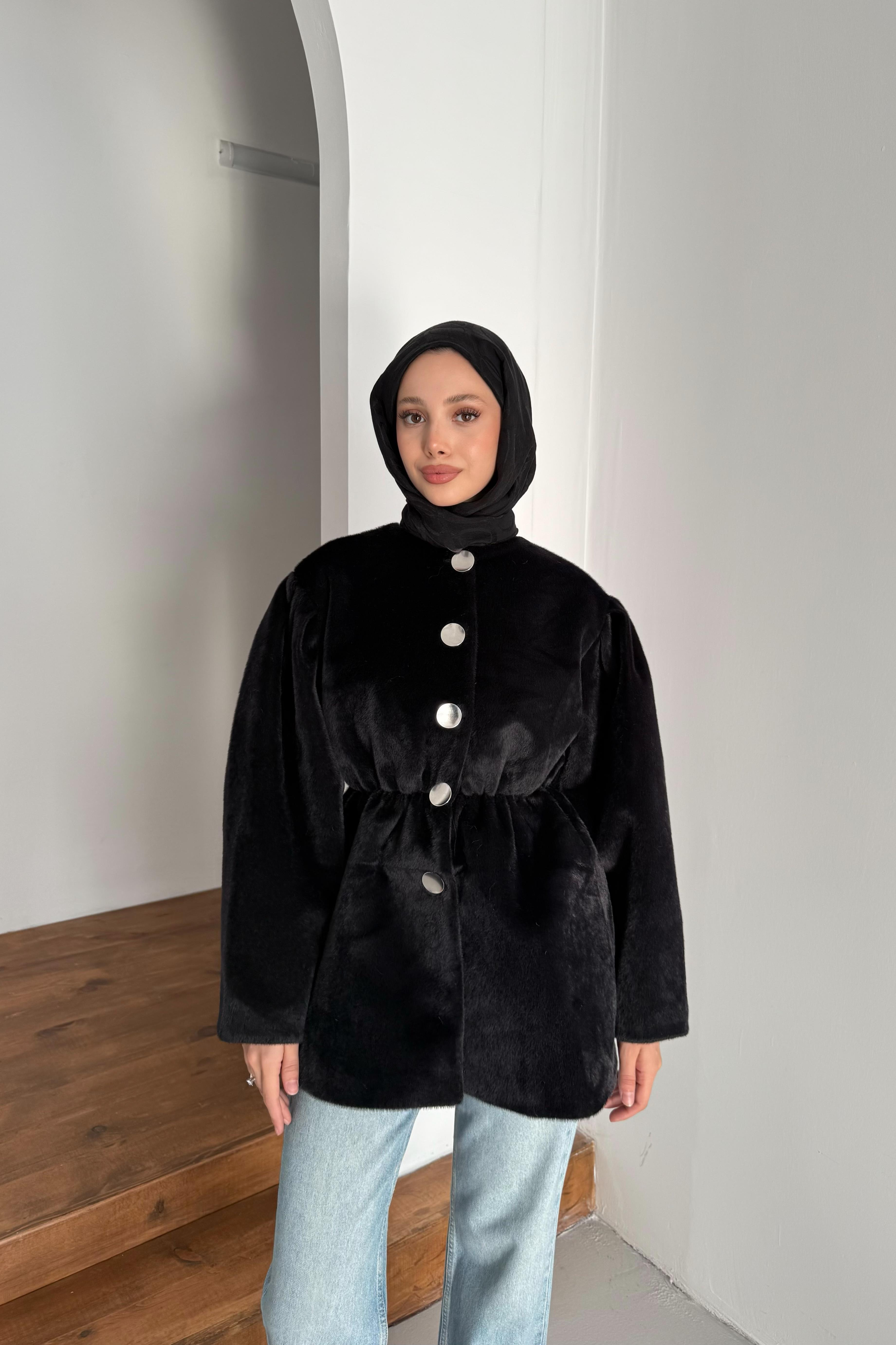 Beli Lastikli Goldfox Ceket - Siyah