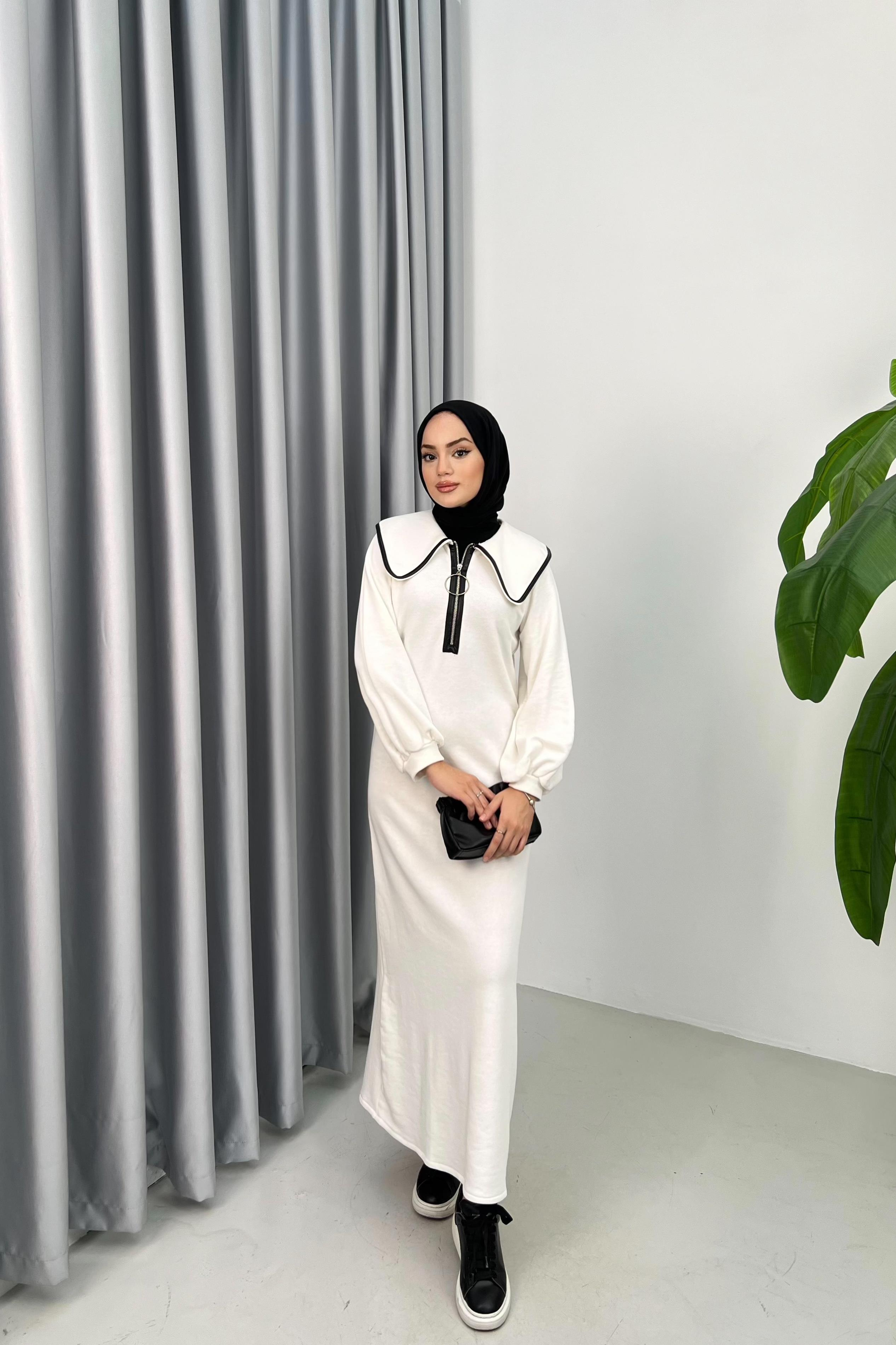 Bella Biyeli Elbise - BEYAZ