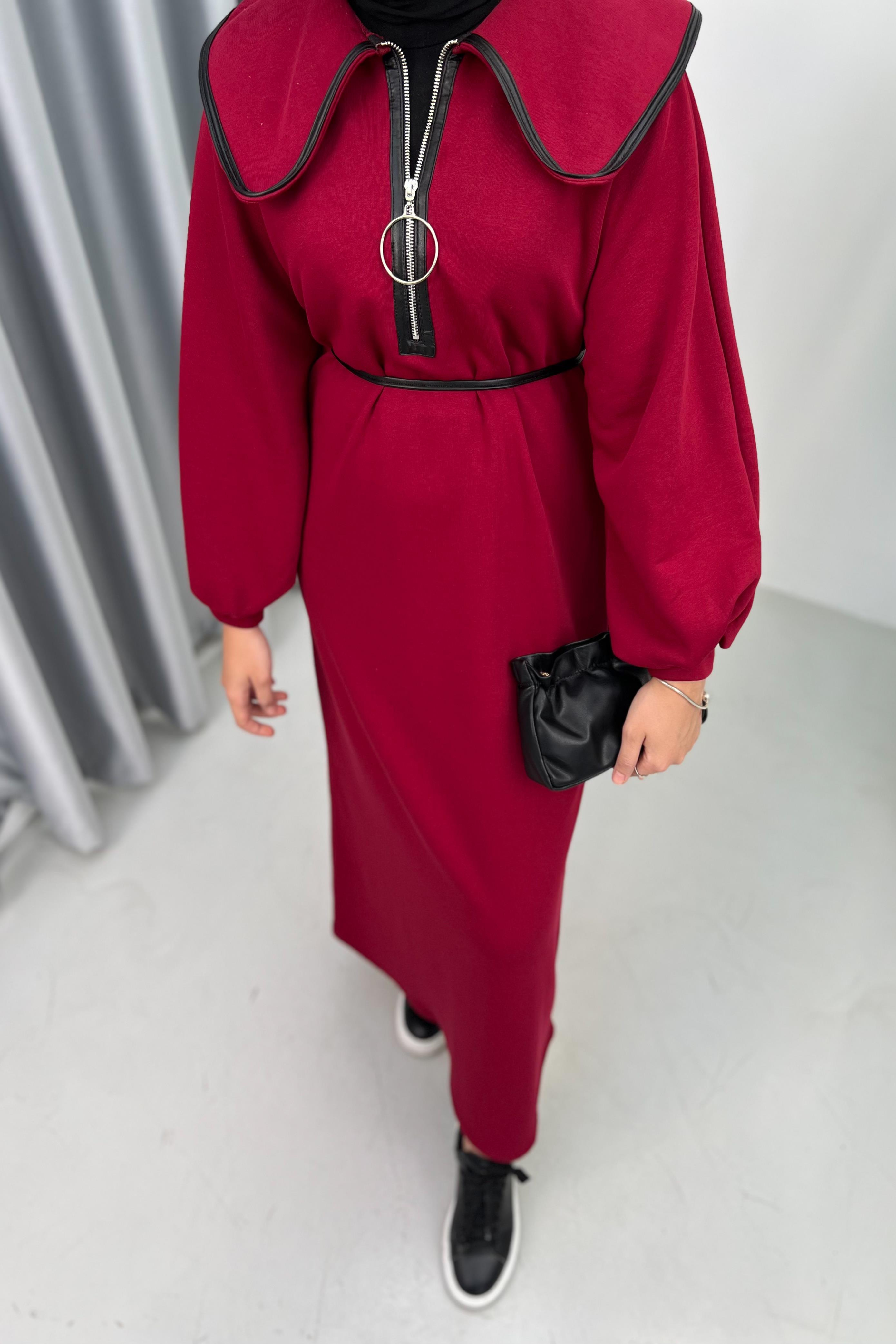 Bella Biyeli Elbise - BORDO