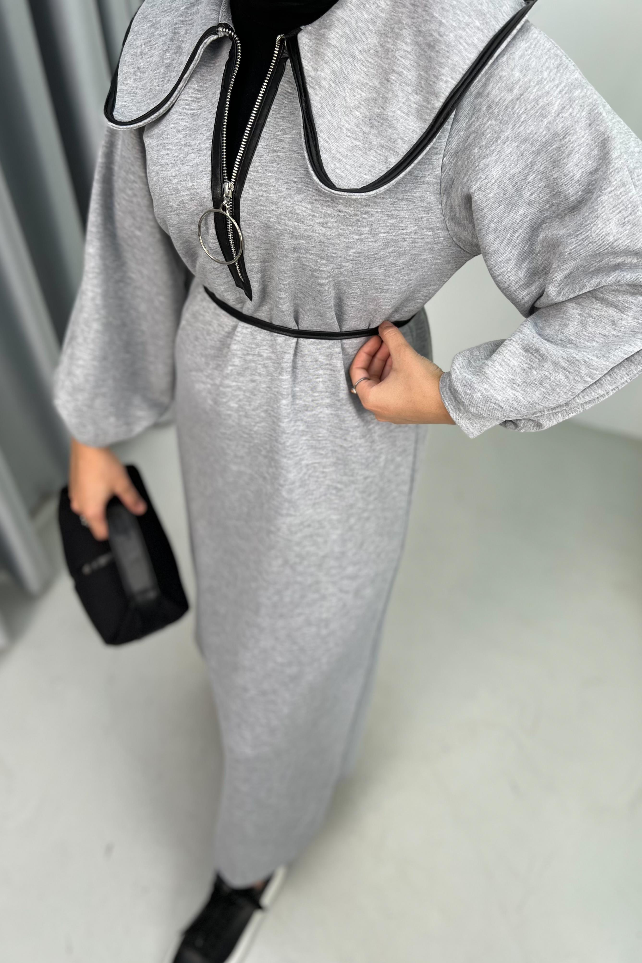 Bella Biyeli Elbise - GRİ