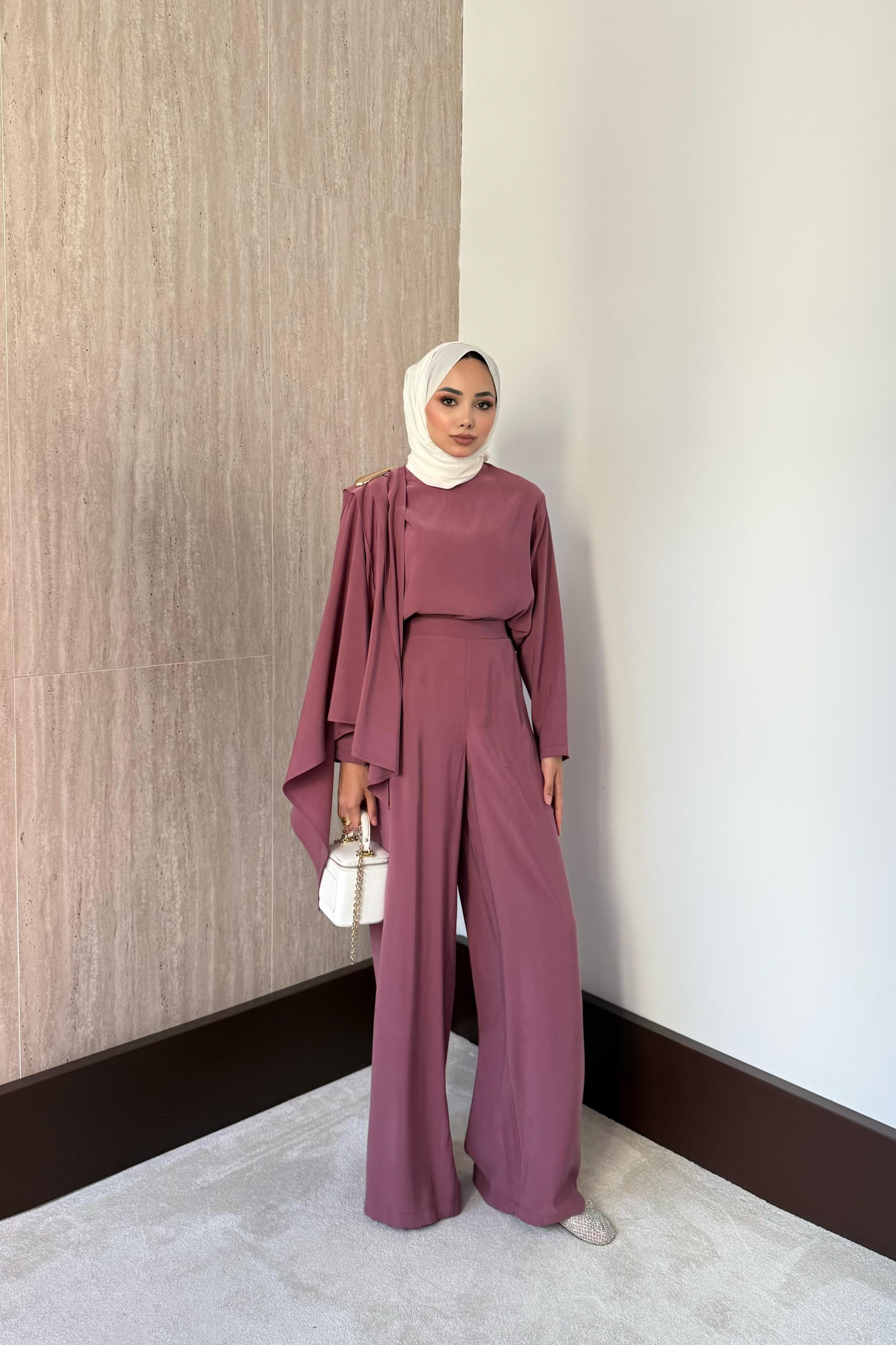 Bloom Modal Pantolonlu Takım - Gül Kurusu