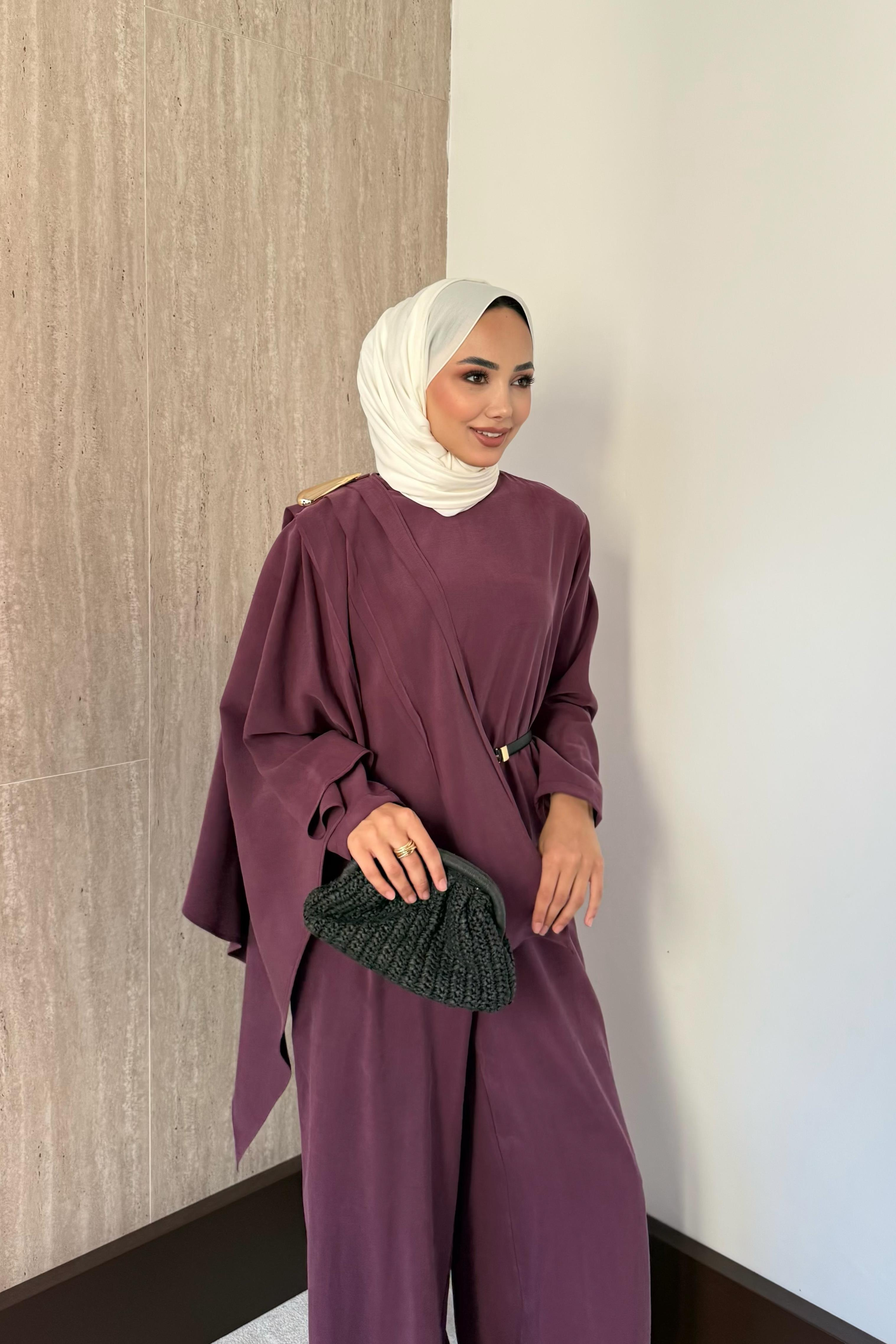 Bloom Modal Pantolonlu Takım - Mürdüm