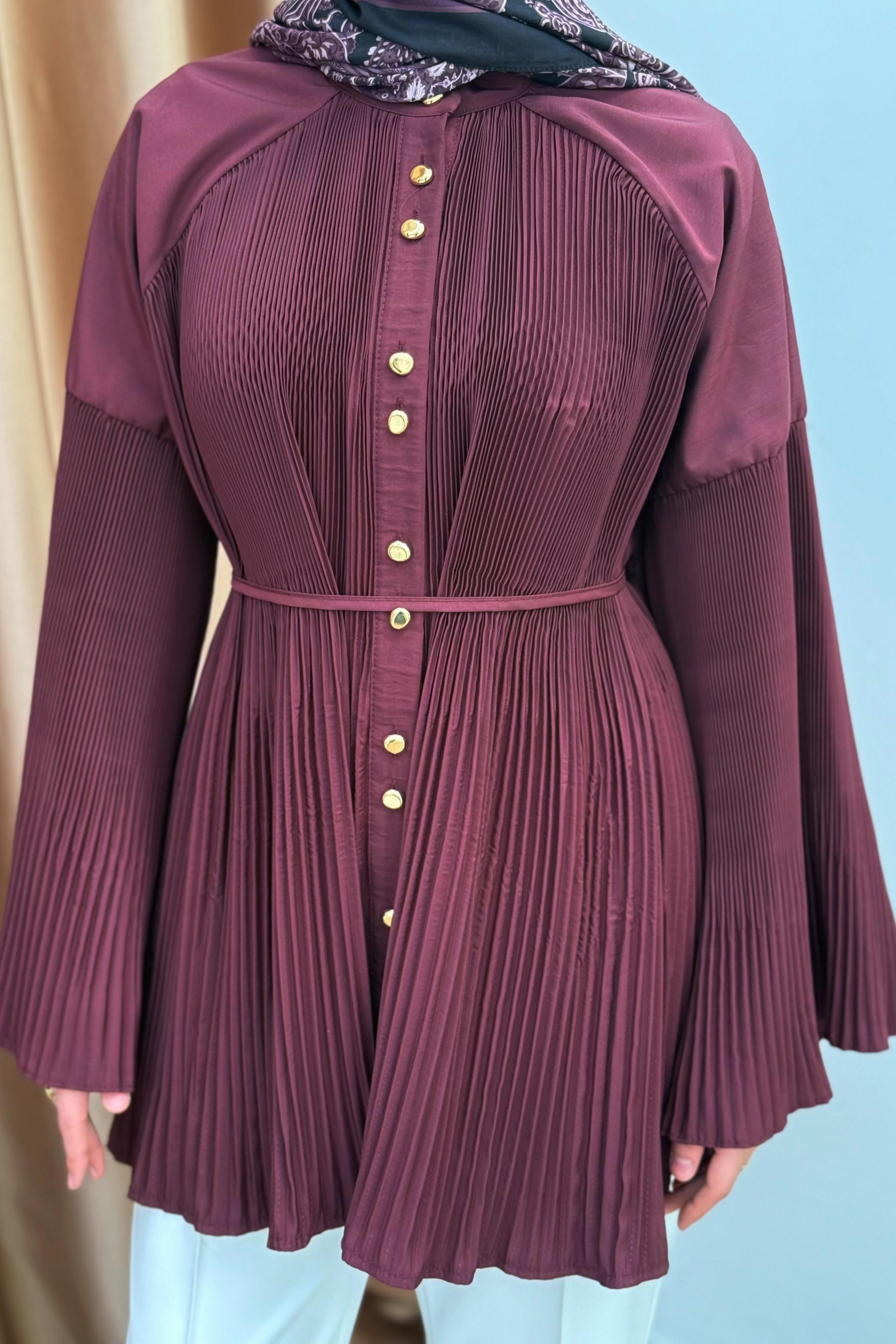 Dik Piliseli Modal Gömlek - Bordo