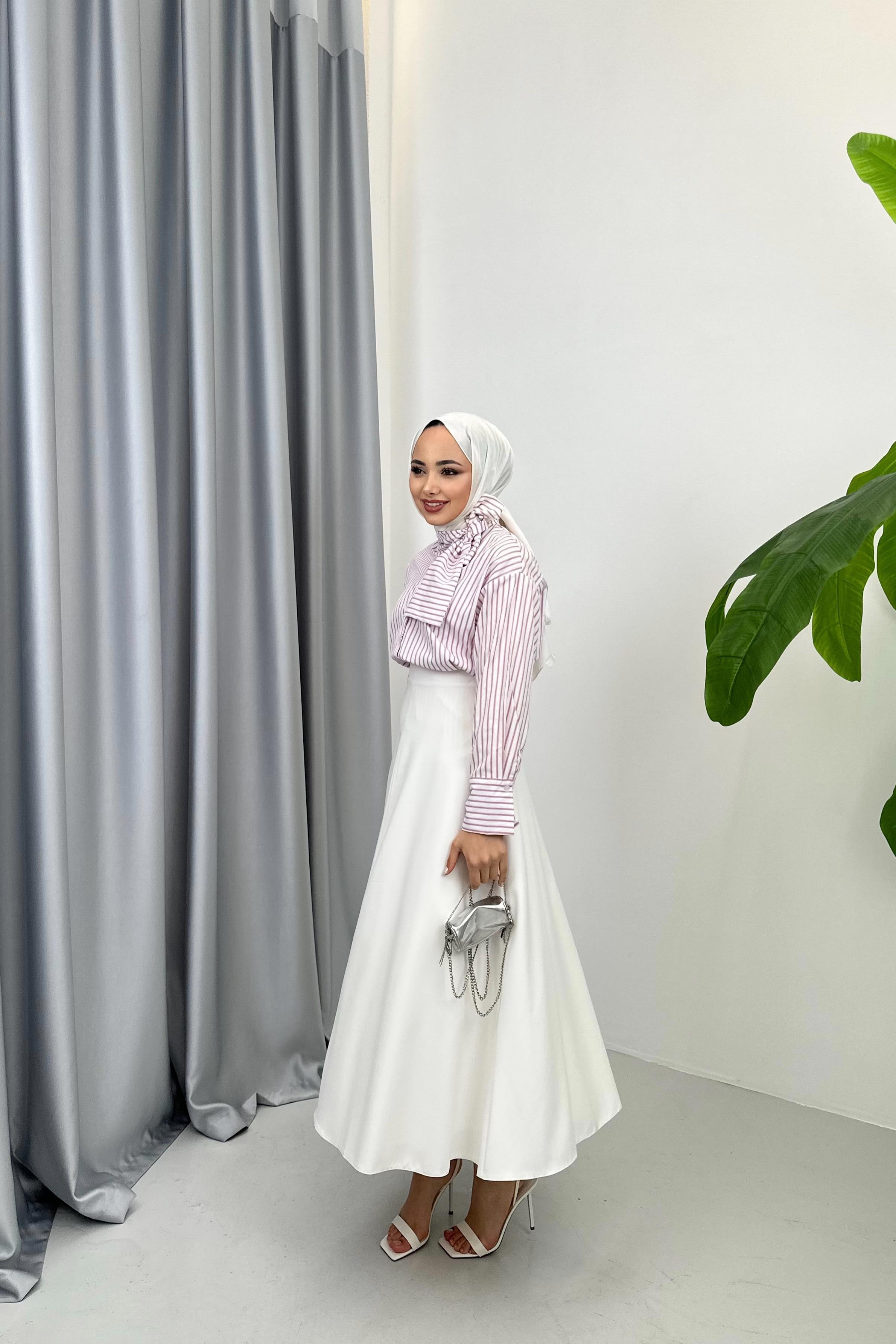 FULAR YAKA GÖMLEK - PEMBE