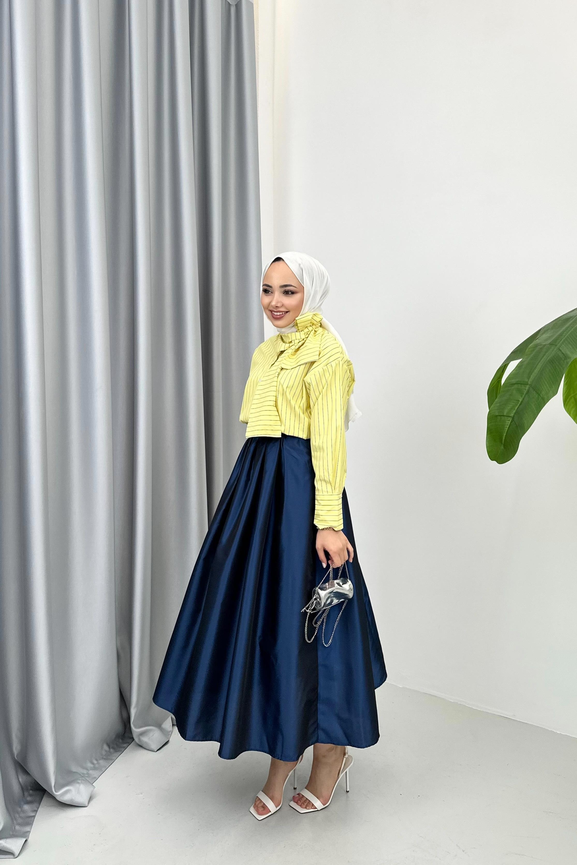 FULAR YAKA GÖMLEK - SARI