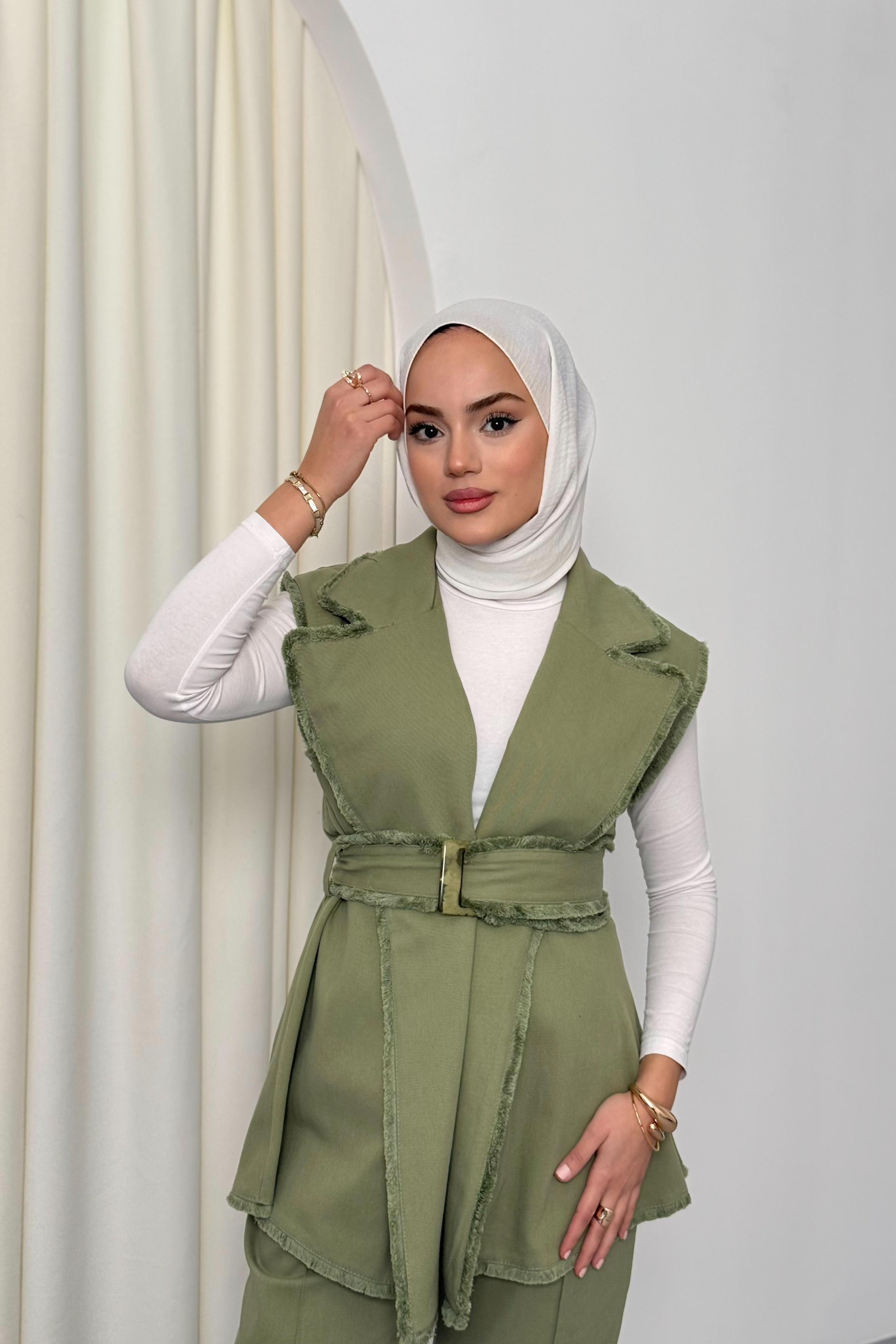 Gabardin Yelekli Takım - Haki