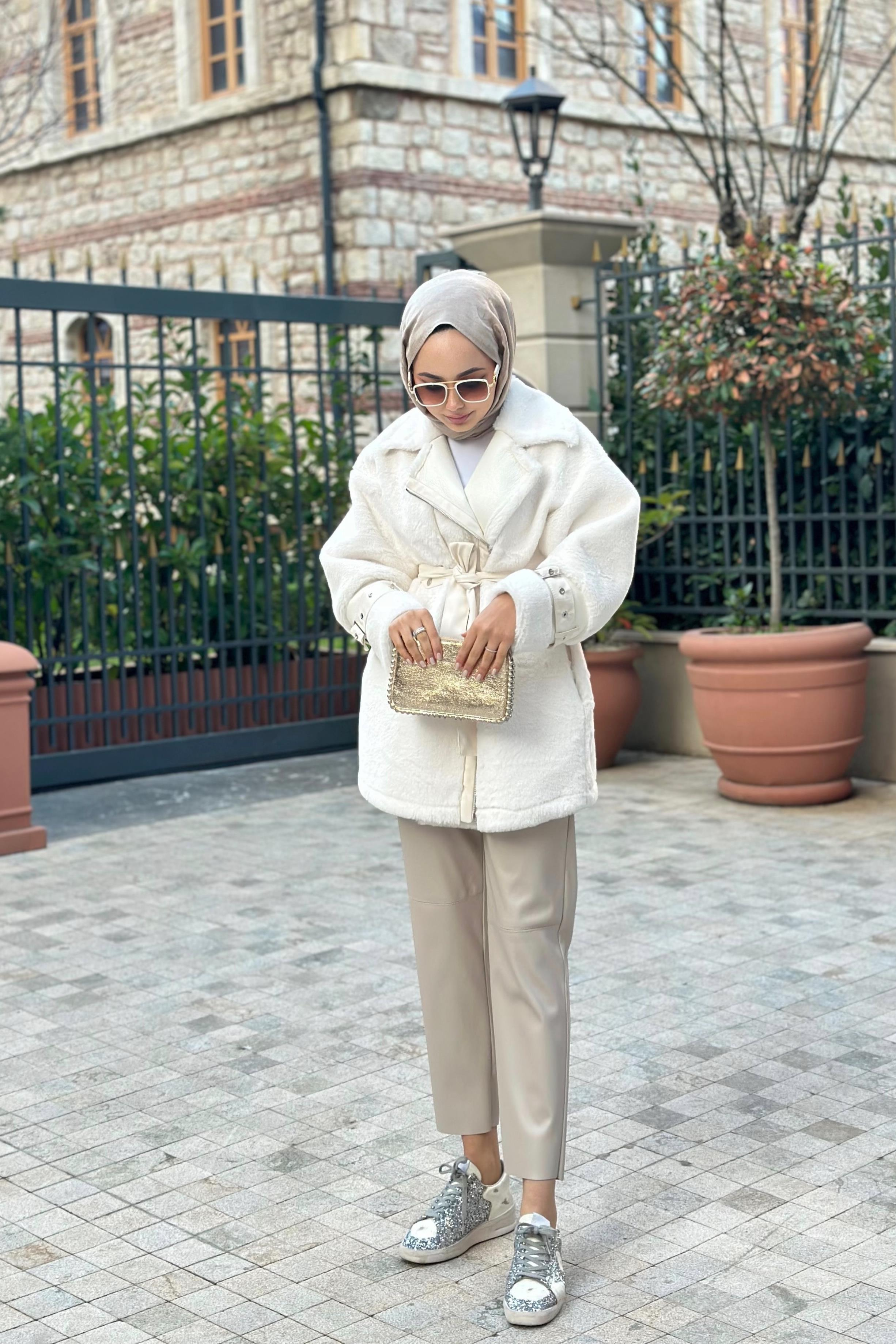 GOLDİE PELUŞ MONT- BEYAZ