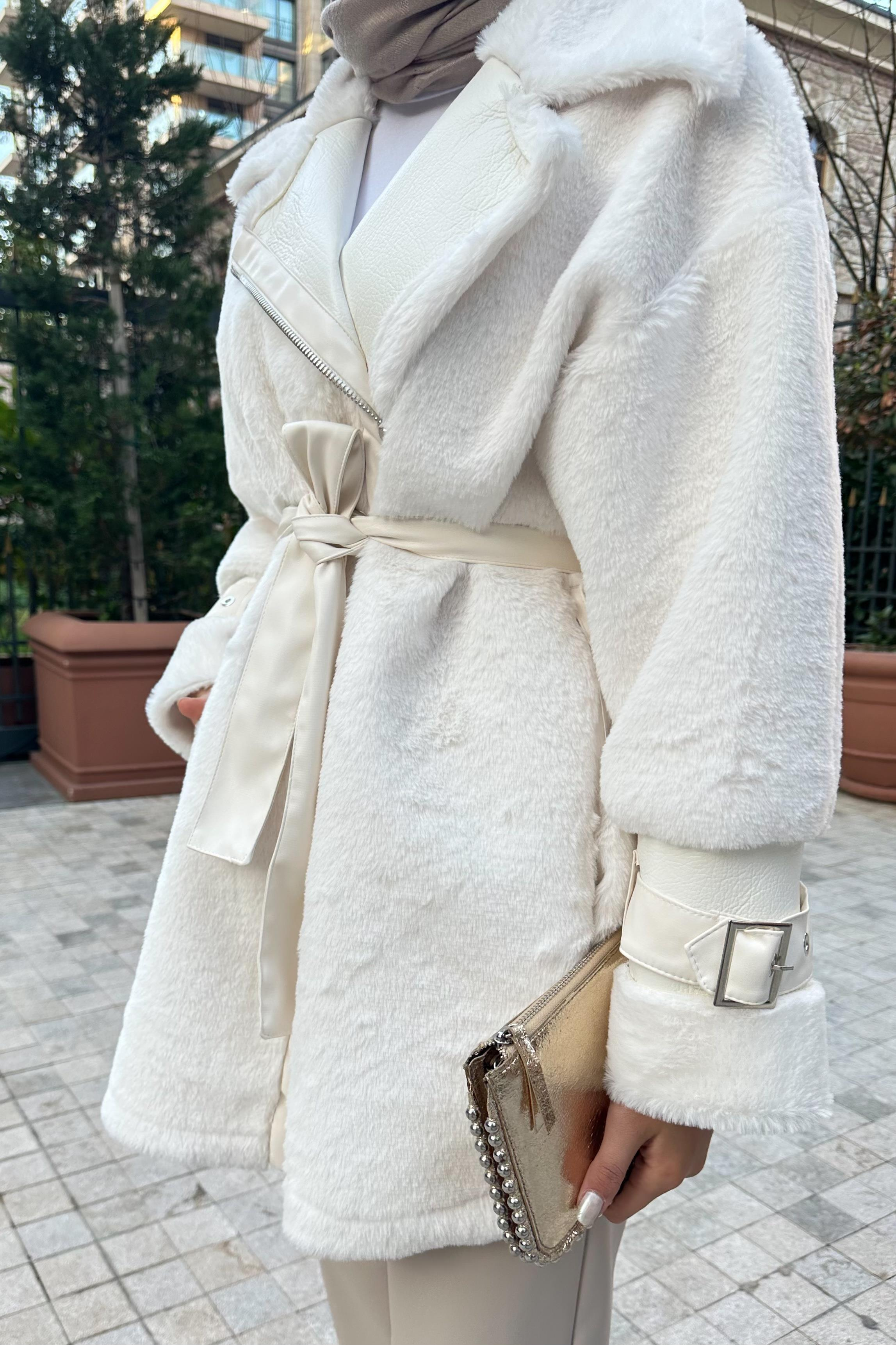 GOLDİE PELUŞ MONT- BEYAZ