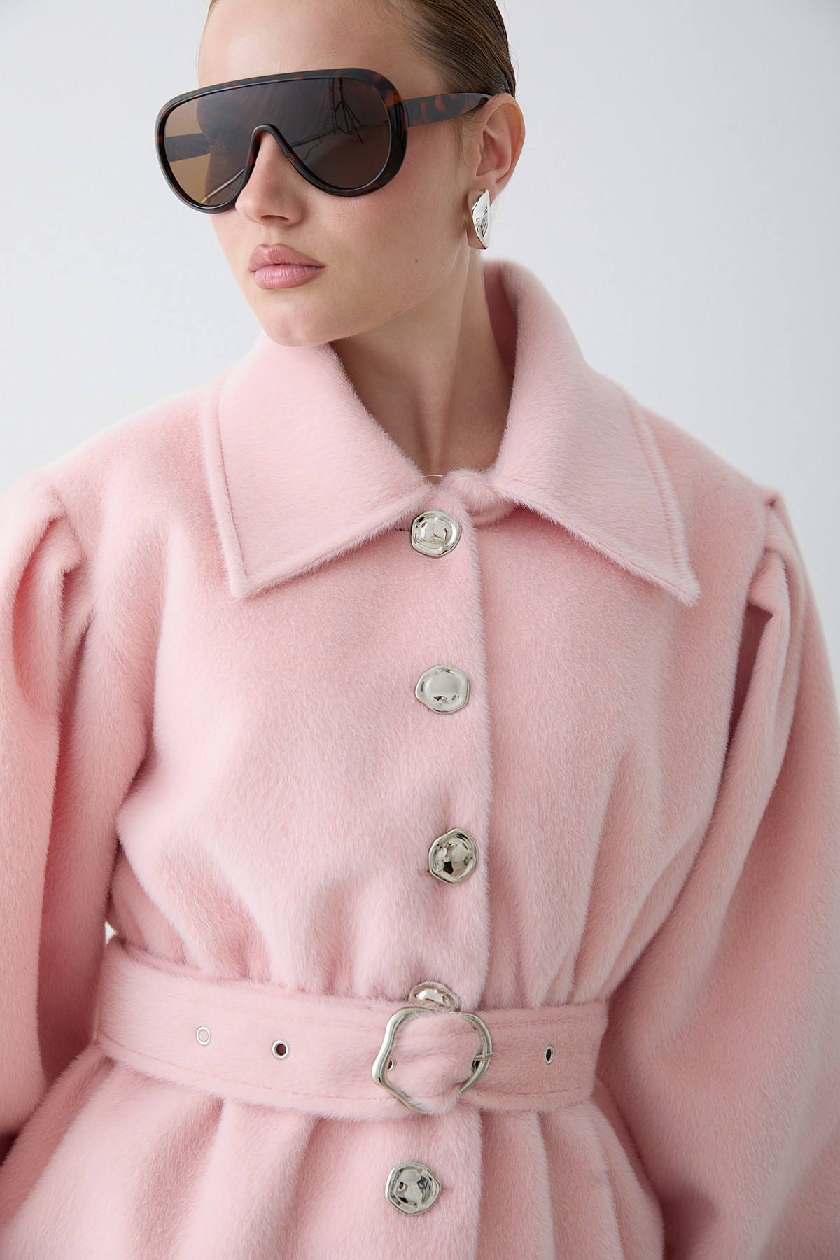 Kemerli Goldfox Ceket - Pembe