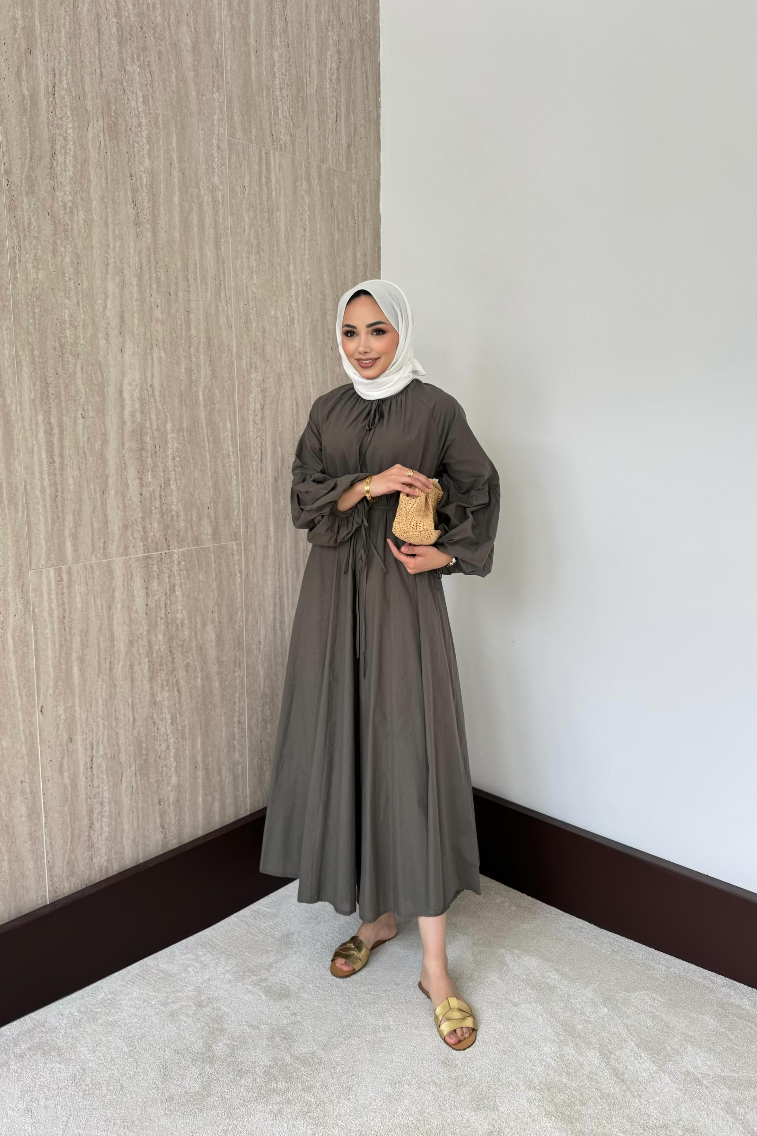 Lady Oversize Elbise - Haki