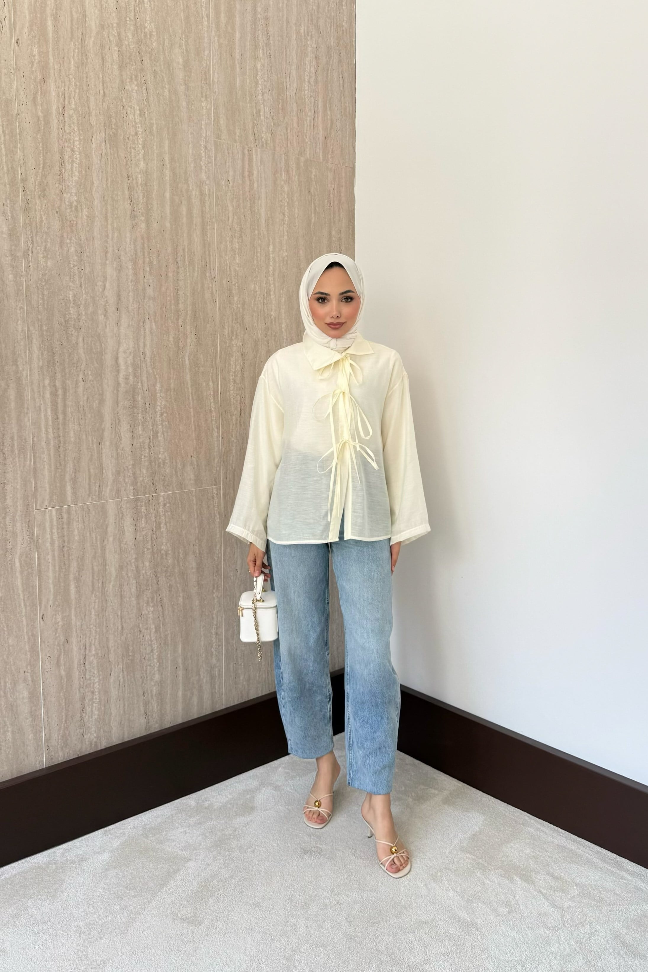 Lily Önden Bağlamalı Gömlek - Sarı