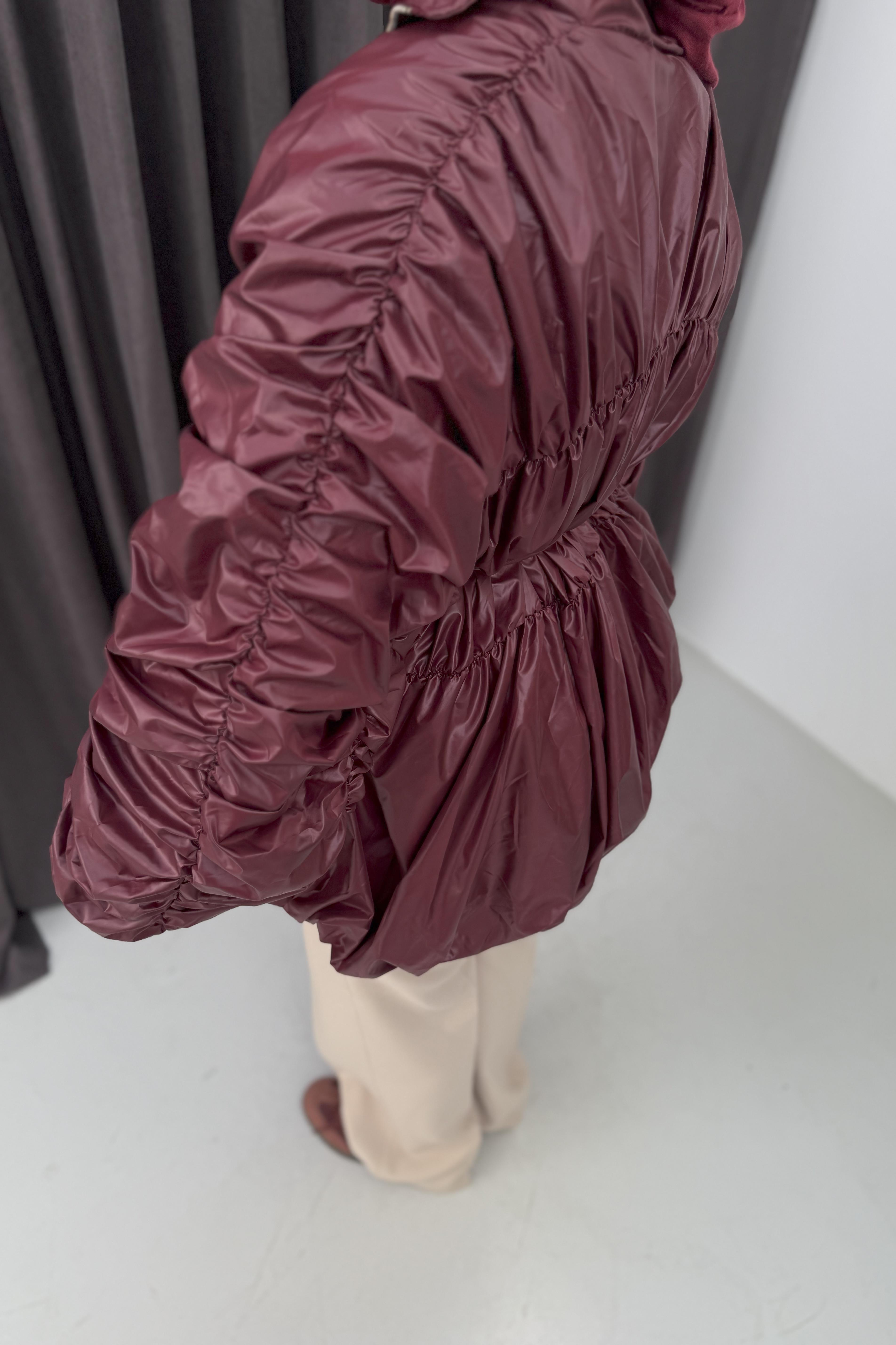 Luna Büzgülü Yağmurluk - BORDO