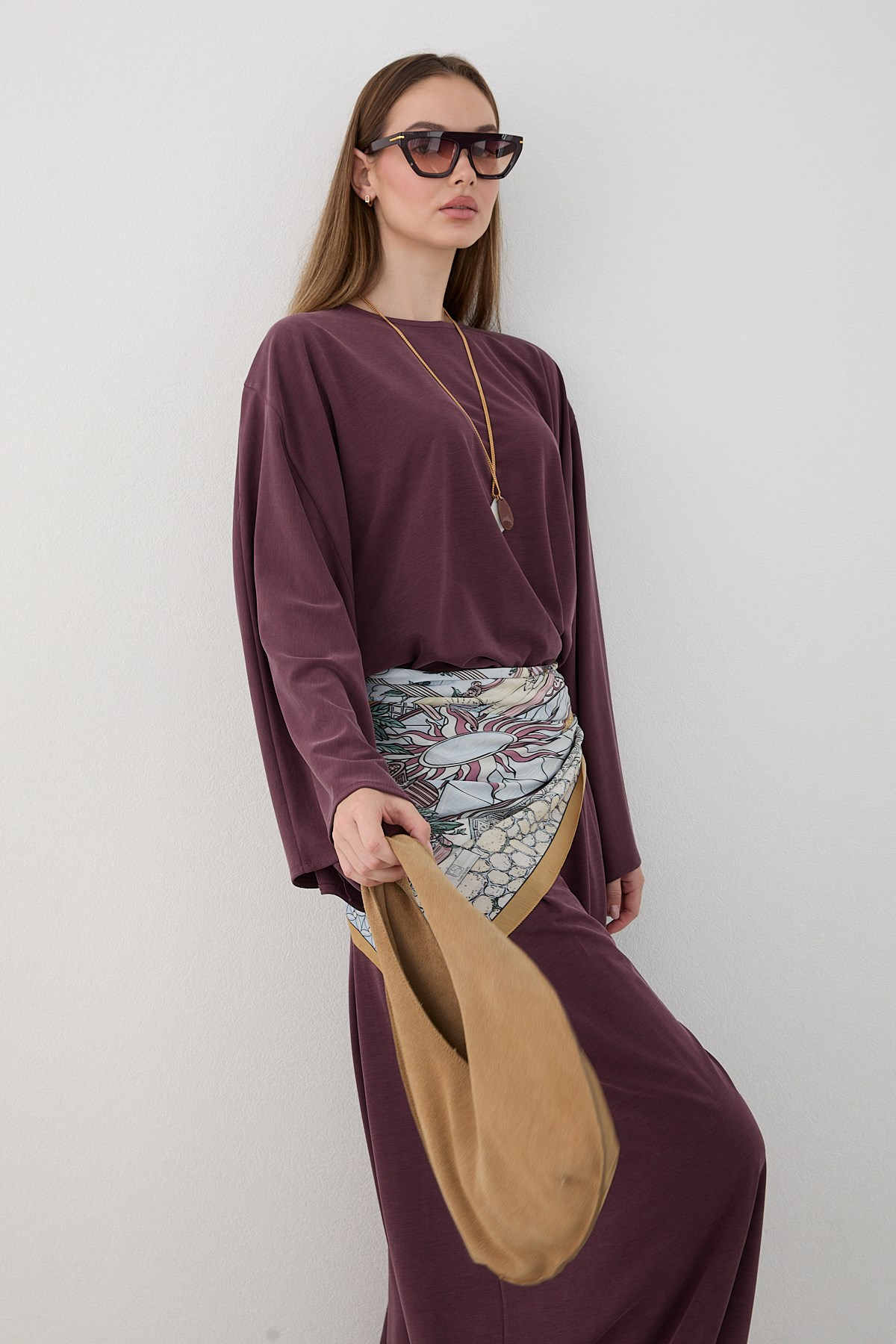 Mira Oysho Pantolonlu Takım - Mürdüm
