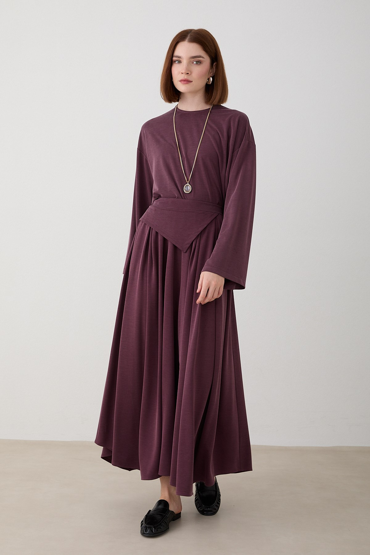 Mizalle Oysho Pantolonlu Takım - Mürdüm