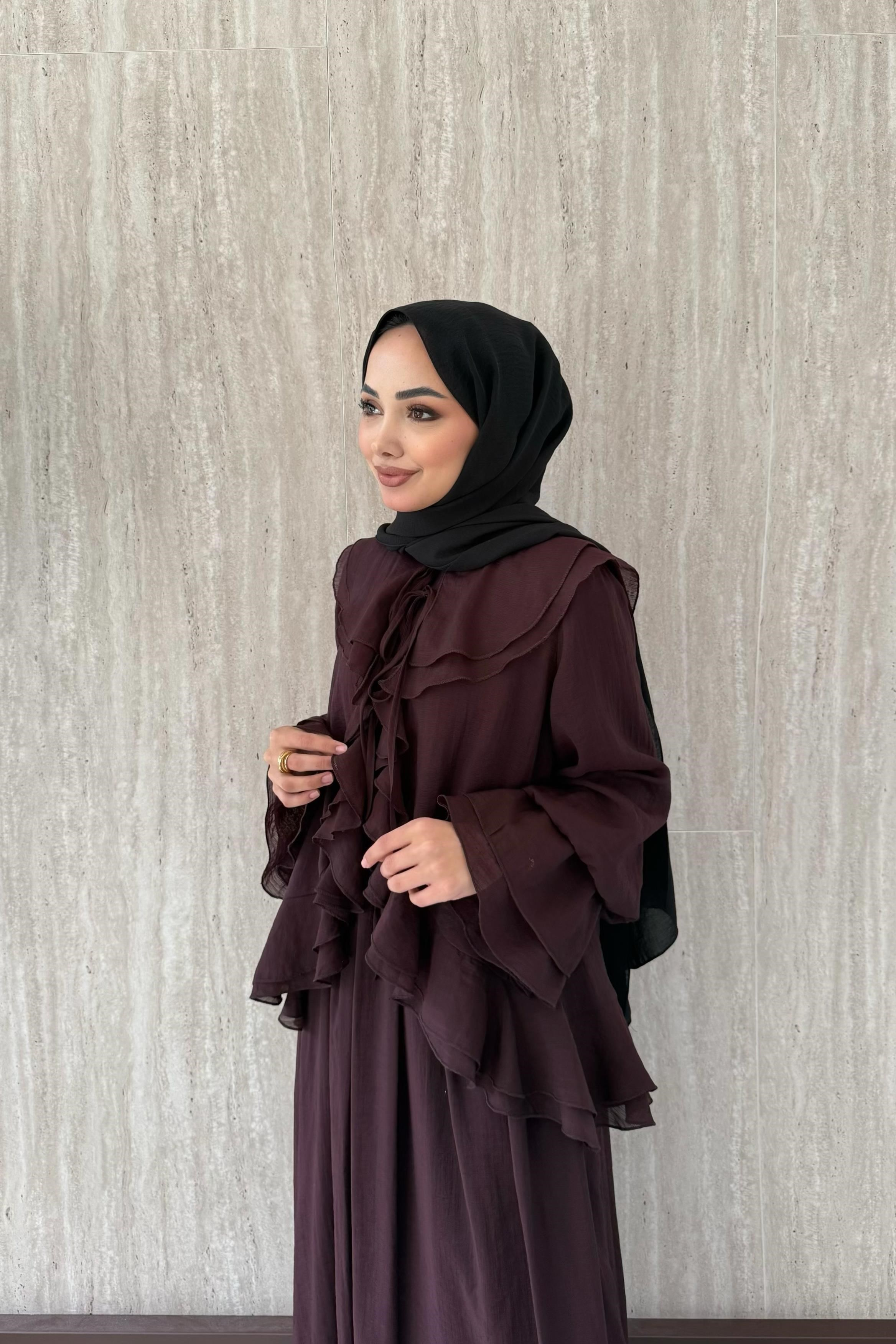 More Fırfırlı Etekli Takım - Bordo