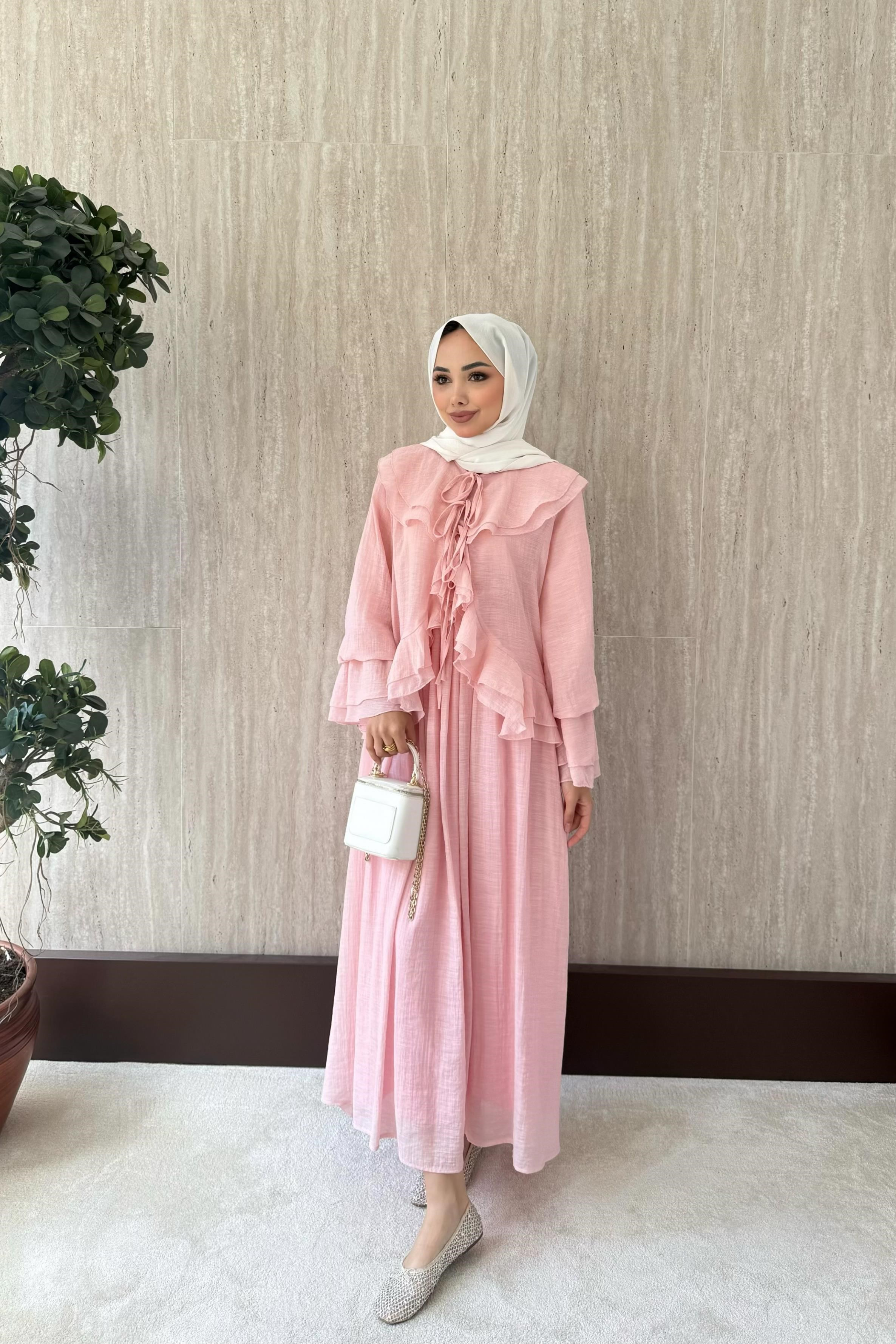 More Fırfırlı Etekli Takım - Pembe