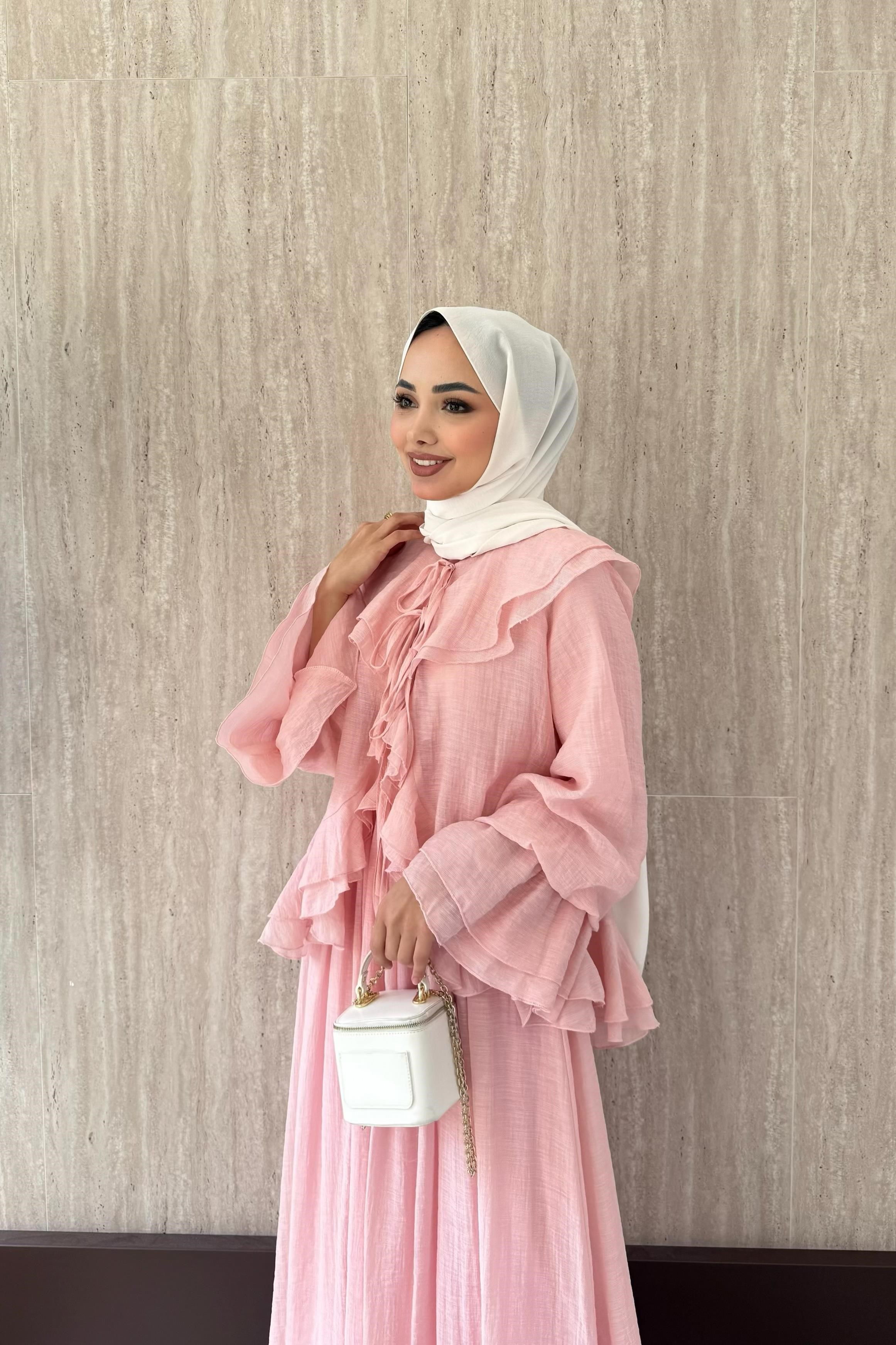 More Fırfırlı Etekli Takım - Pembe